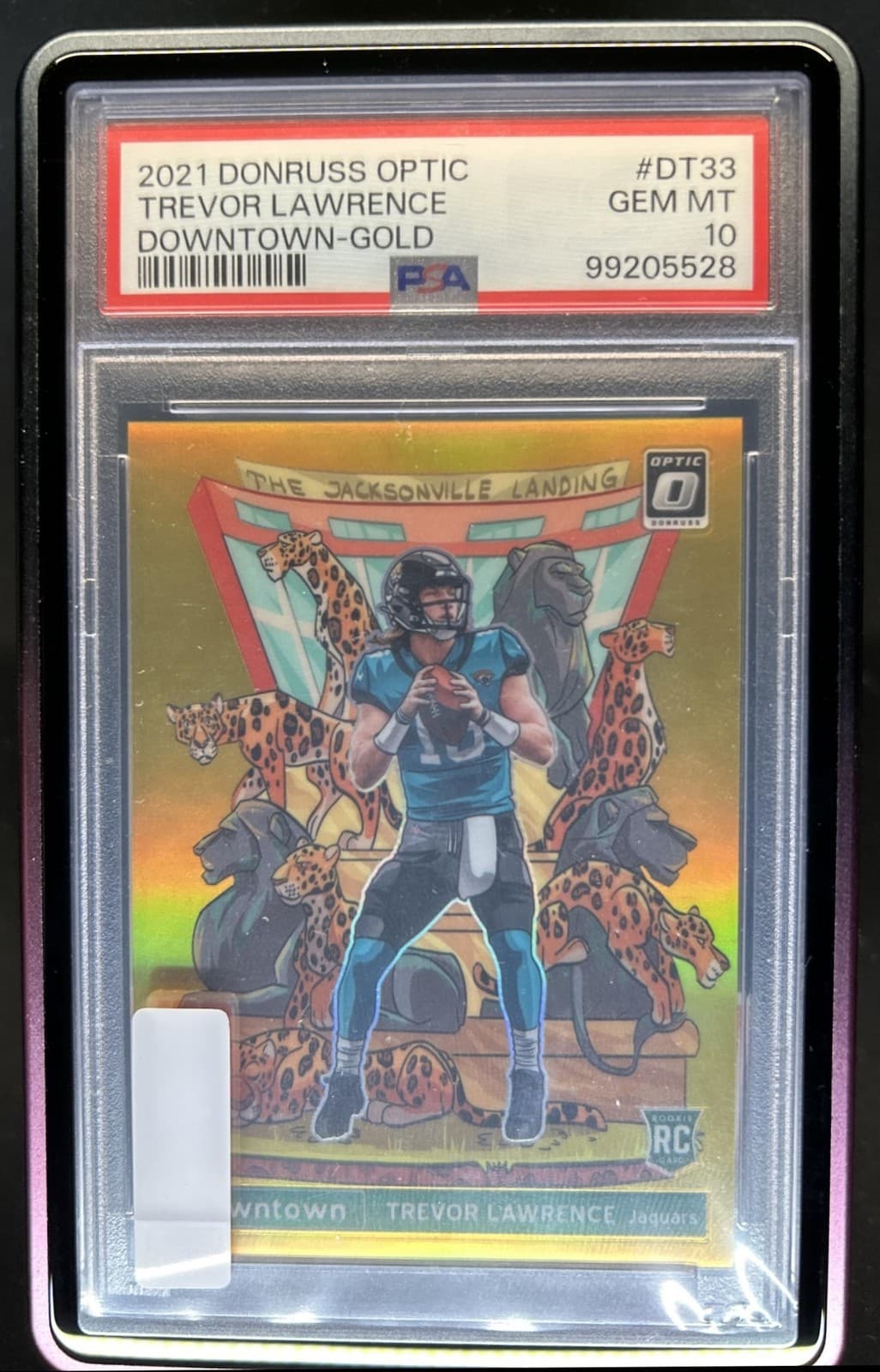 2021 Panini Donruss Optic Trevor Lawrence Downtown! SSP RC Gold #/10 PSA 10