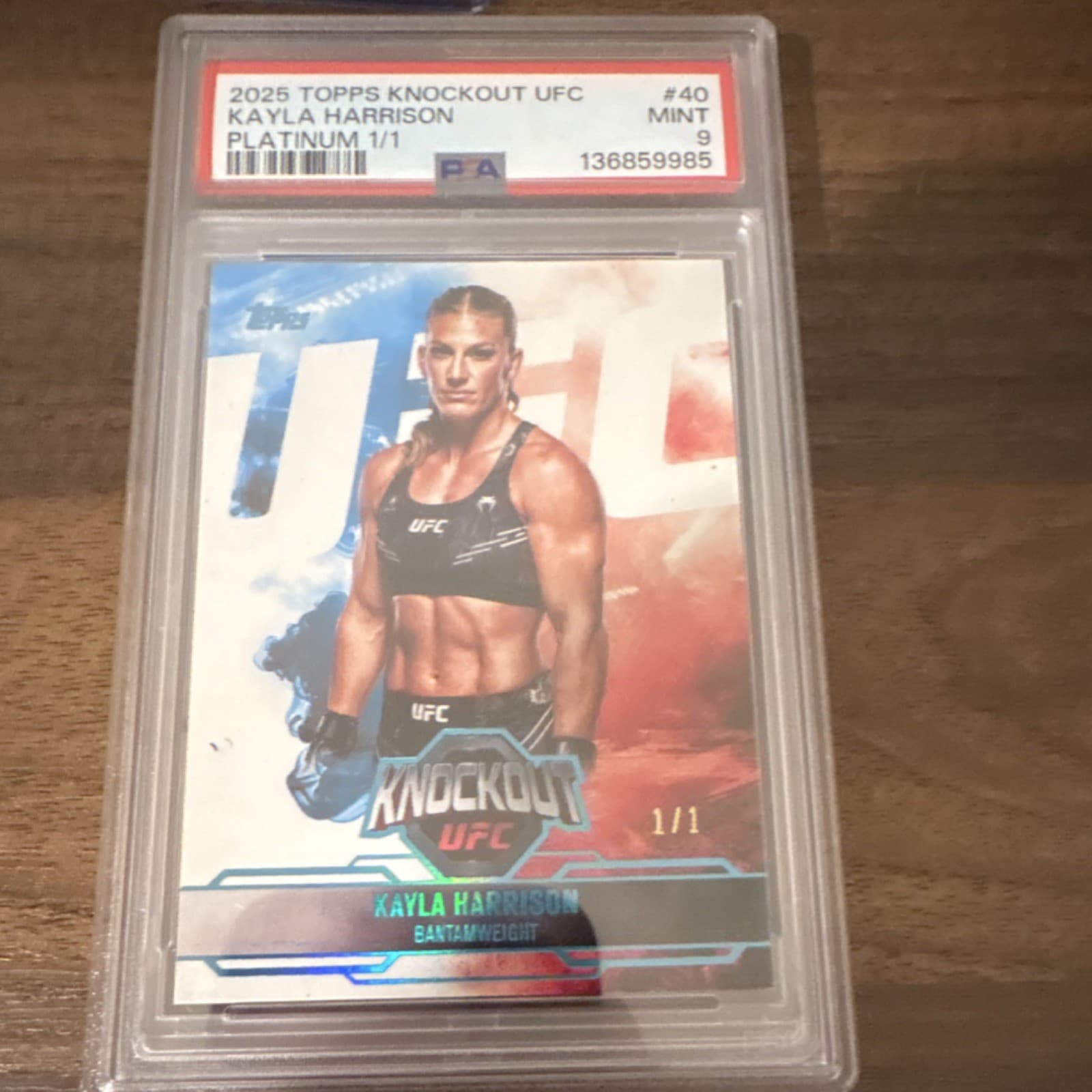 2025 Topps Knockout UFC Kayla Harrison Platinum 1/1 Card #40 PSA 9
