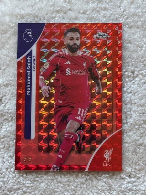 5/5 Color Match Mohamed Salah 2025-26 Topps Chrome Premier League Geometric Red