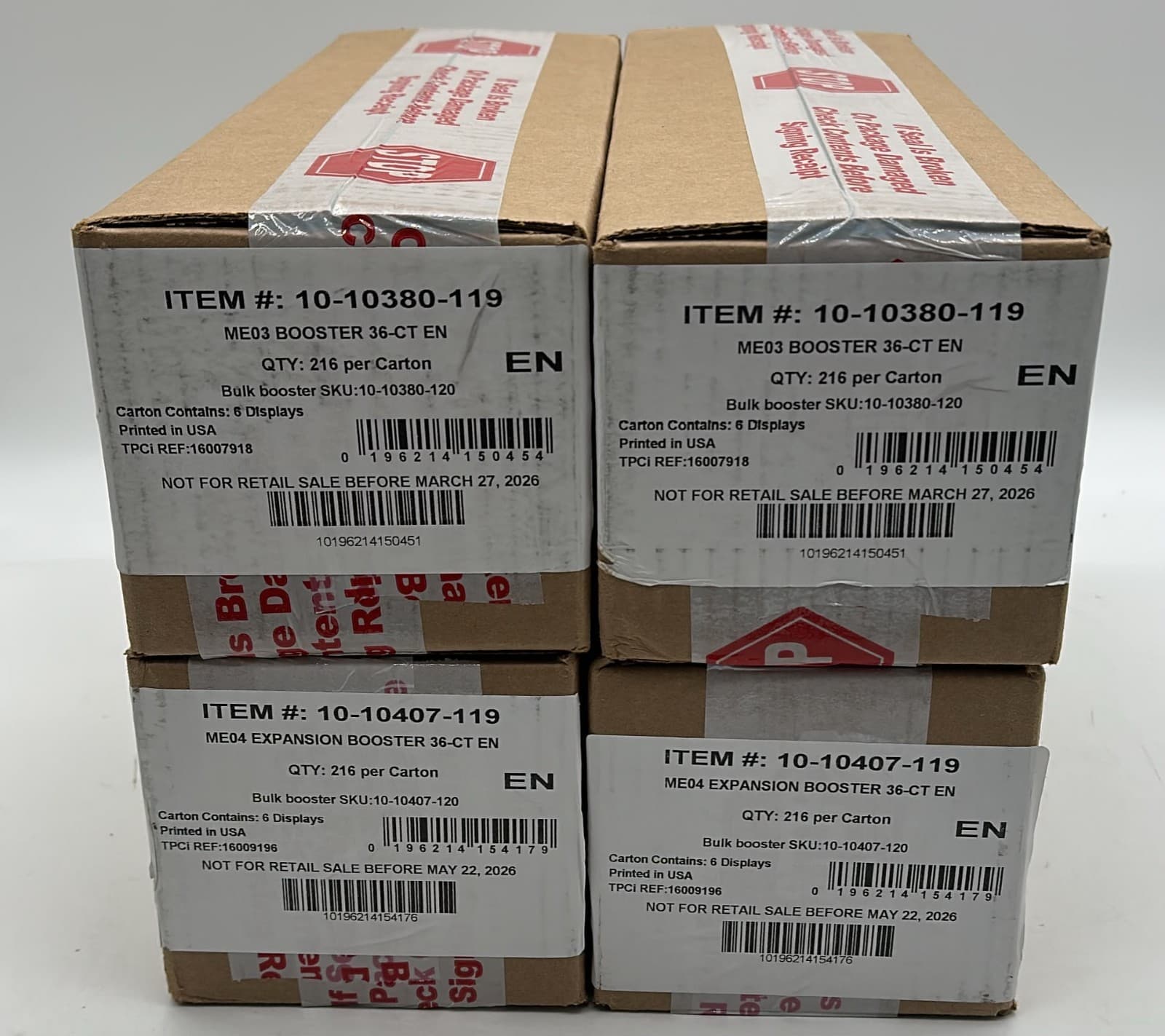 Lot of (4) Pokemon Booster Box Cases 2 Perfect Order + 2 Chaos Rising SEALED