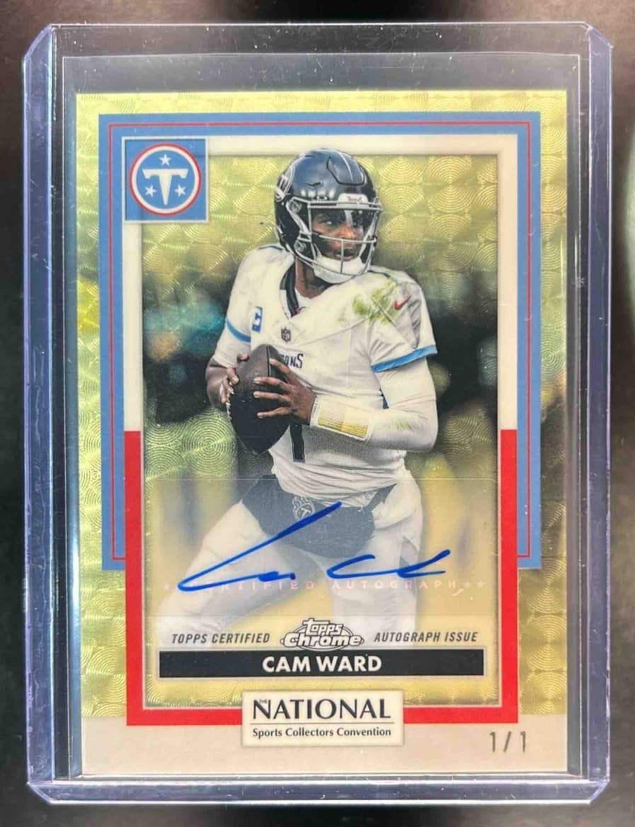 2026 Topps Chrome National NSCC Cam Ward NFL Auto Chrome SuperFractor #1/1