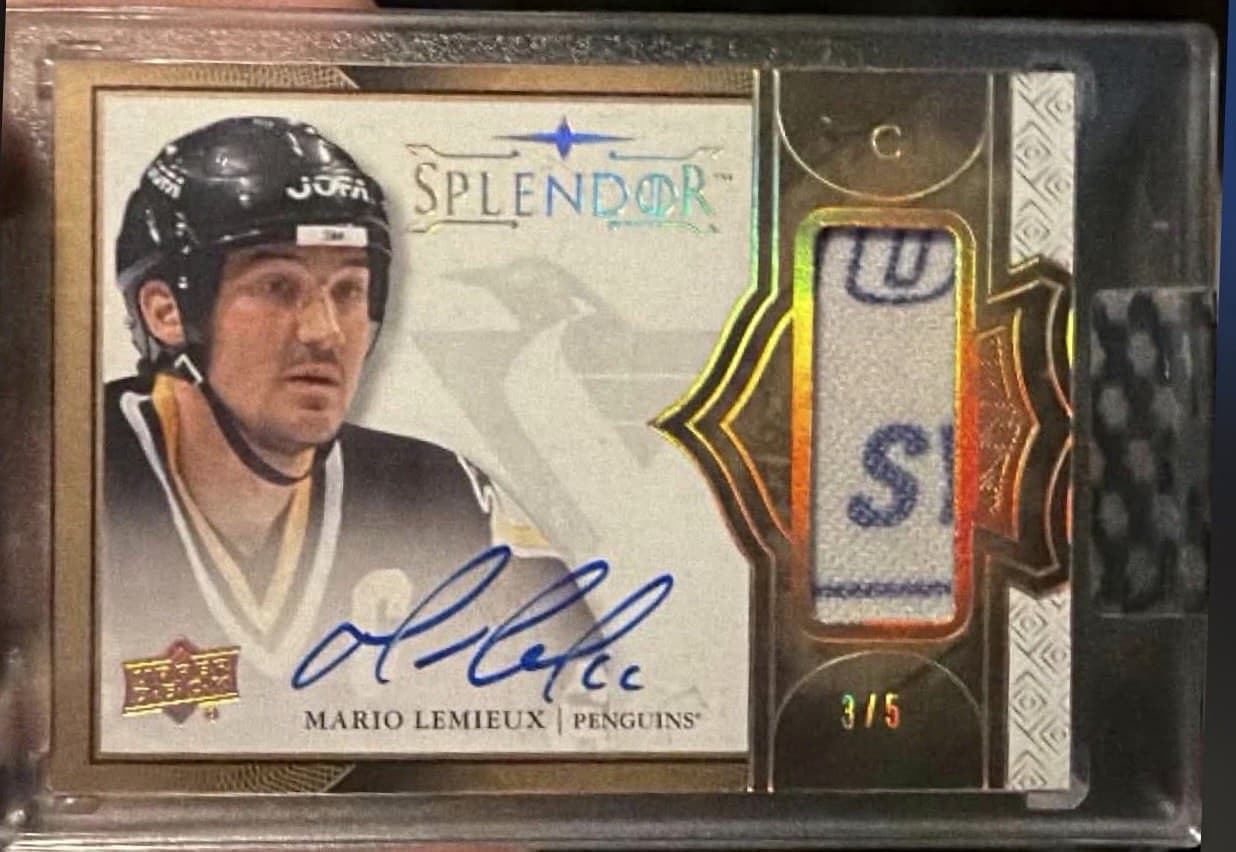 Upper Deck 2017-18 Splendor Mario Lemieux Penguins Auto Patch BD-ML 3/5