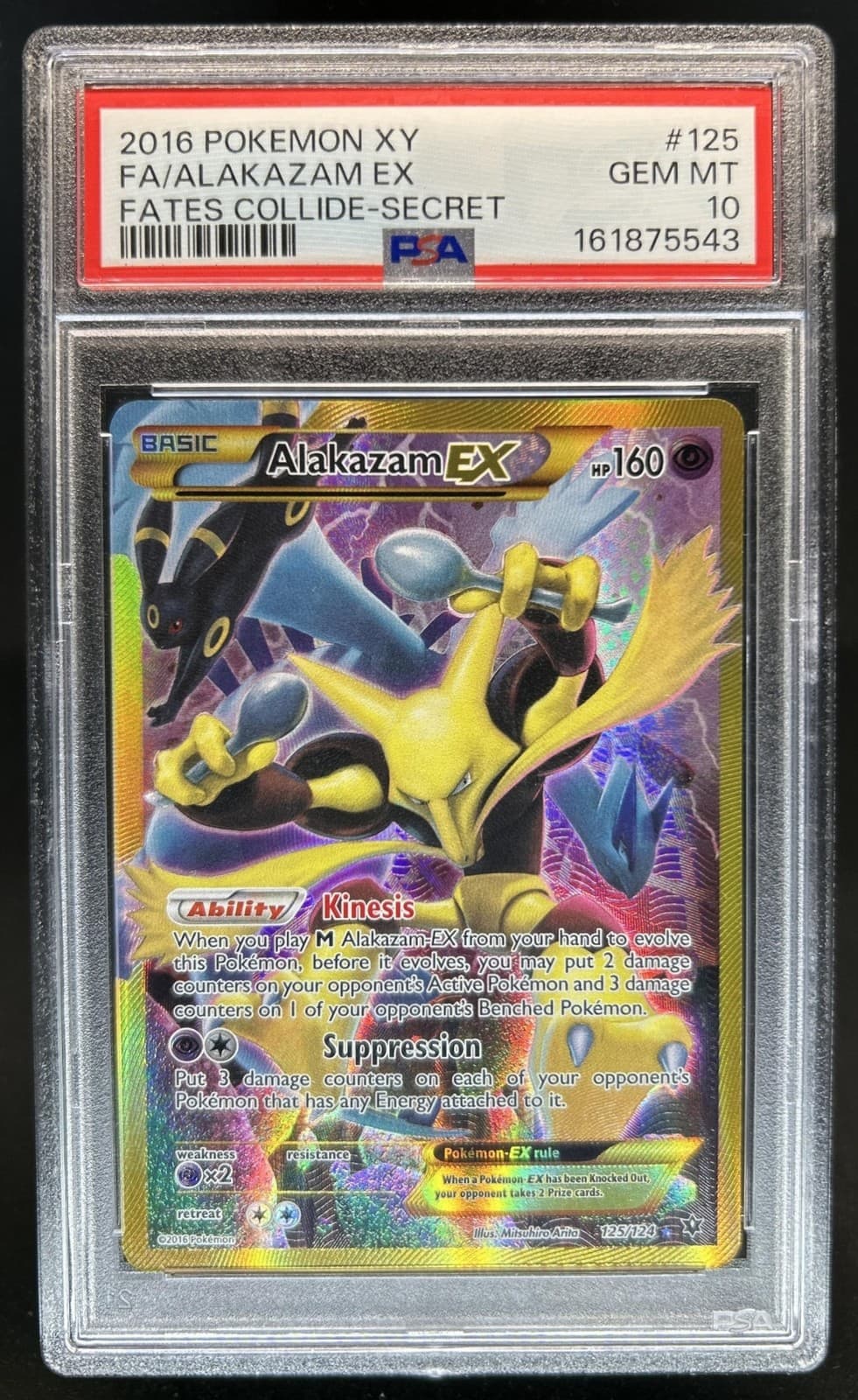 2016 Pokemon XY Fates Collide Alakazam #125/124 PSA 10 GEM MINT