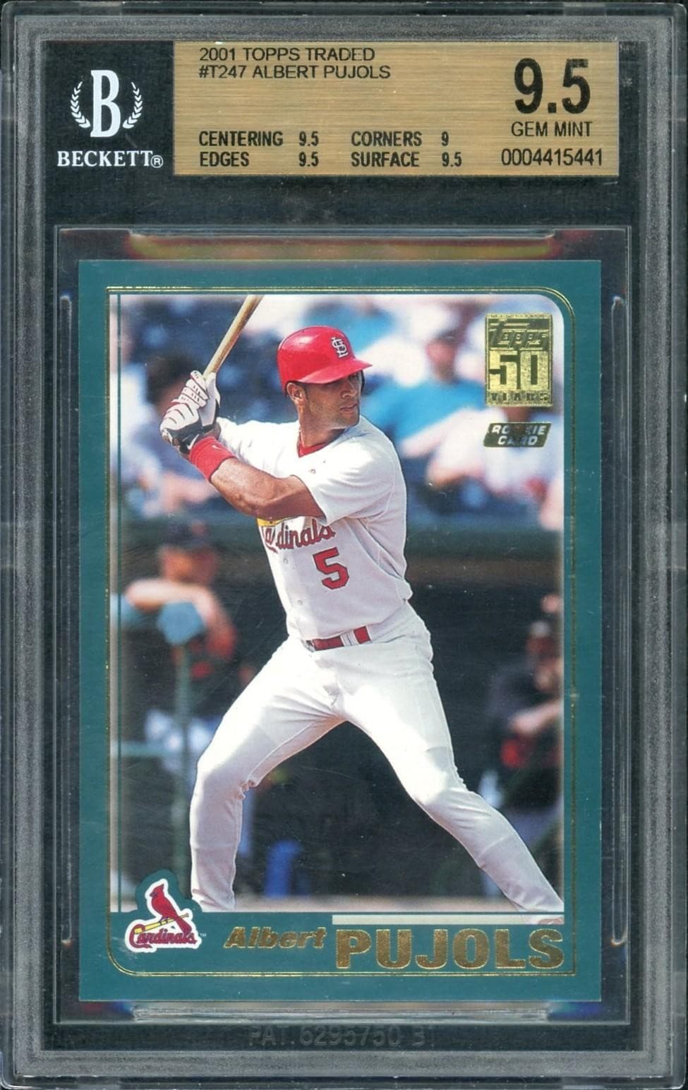 2001 Topps Traded Albert Pujols Rookie #T247 BGS 9.5