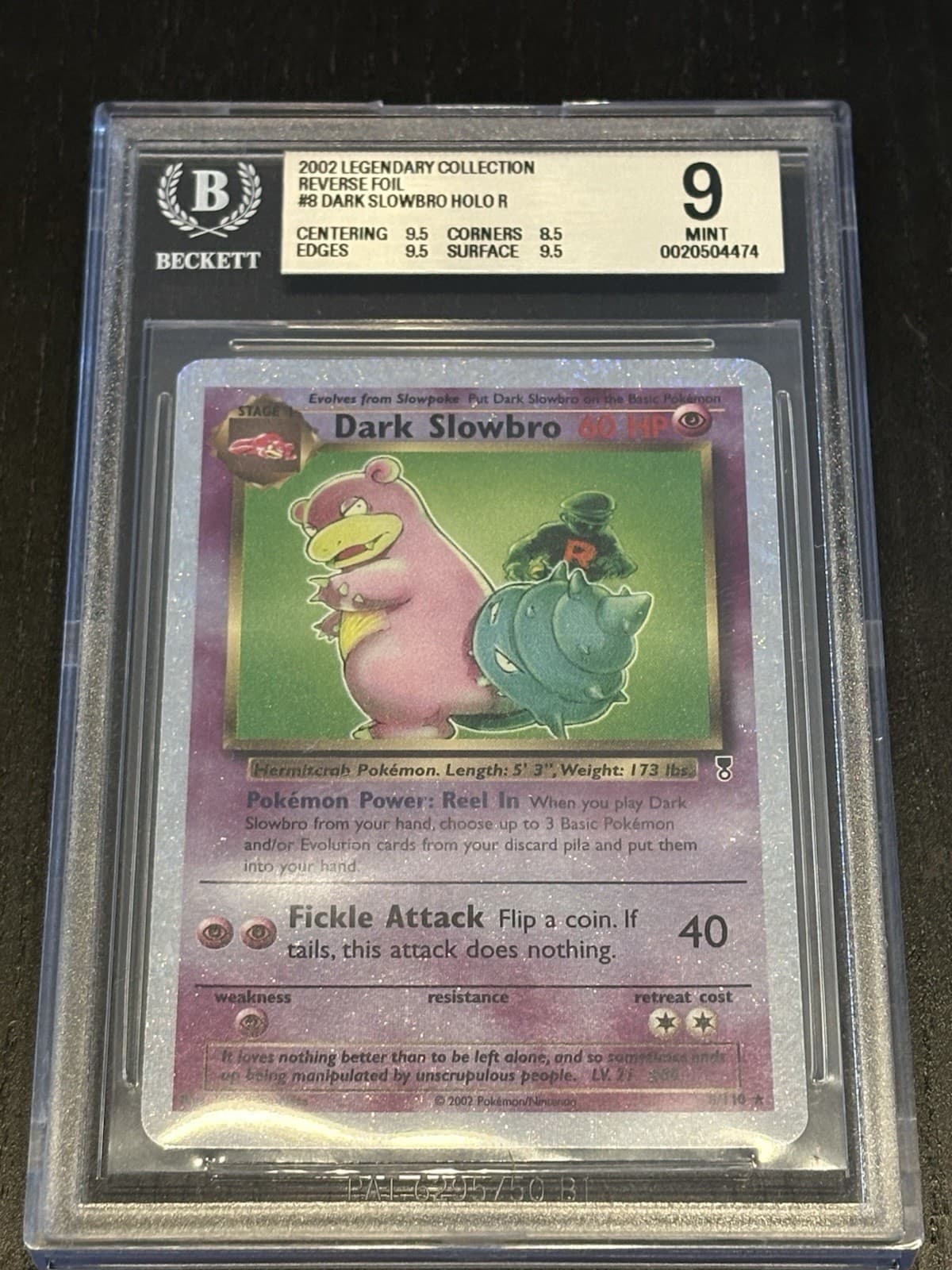 Dark Slowbro - Pokemon 2002 LC Legendary Coll Reverse Holo 8/110 - BGS 9 MINT