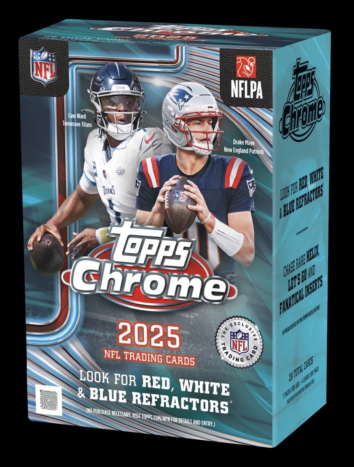 2025 TOPPS CHROME FOOTBALL VALUE BLASTER BOX (28 Cards) NFL Brand New Sealed
