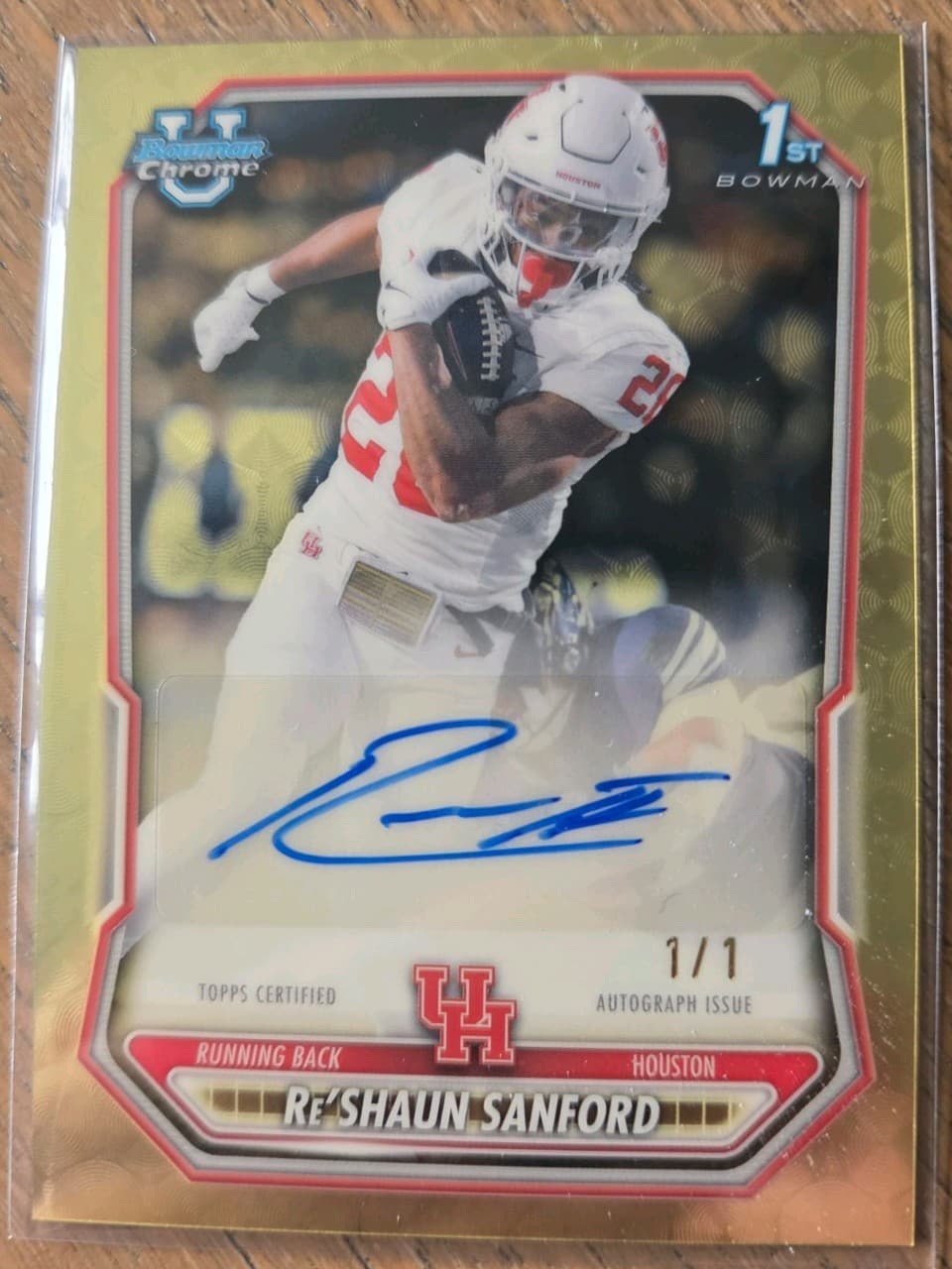 2026 Bowman Football BCPA-RS Re’Shaun Sanford Superfractor Auto 1/1 Houston