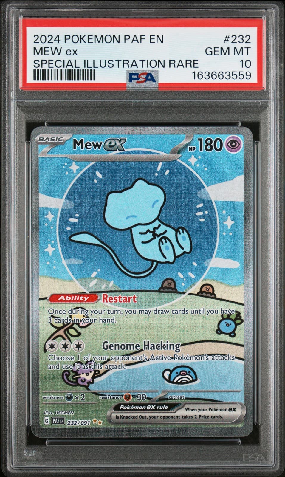 Pokemon Mew EX Paldean Fates 232/091 Special Illustration Rare PSA 10 Gem Mint