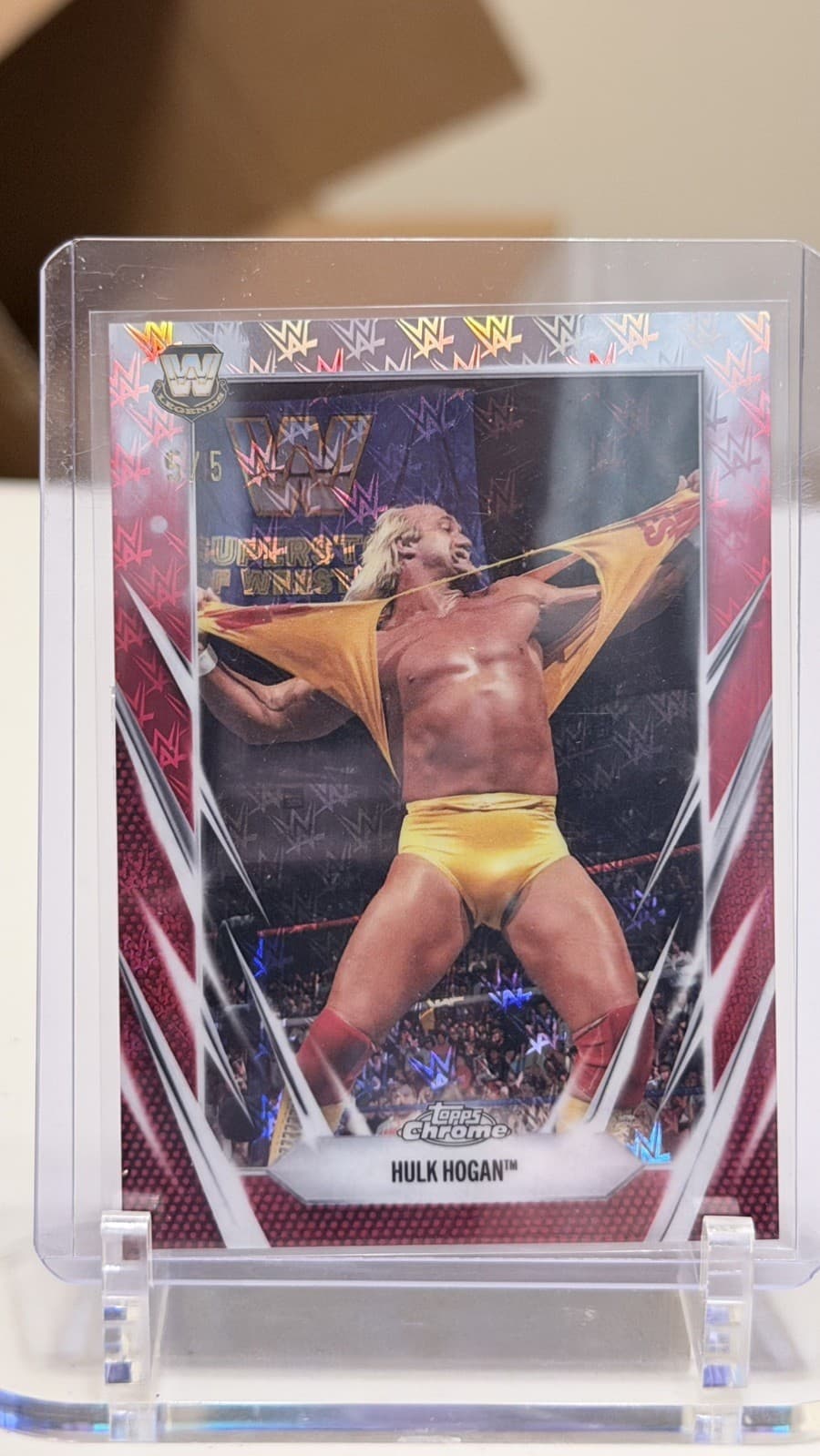 2026 Topps Chrome WWE Hulk Hogan Logofractor 5/5 Bookend Wrestlemania Exclusive