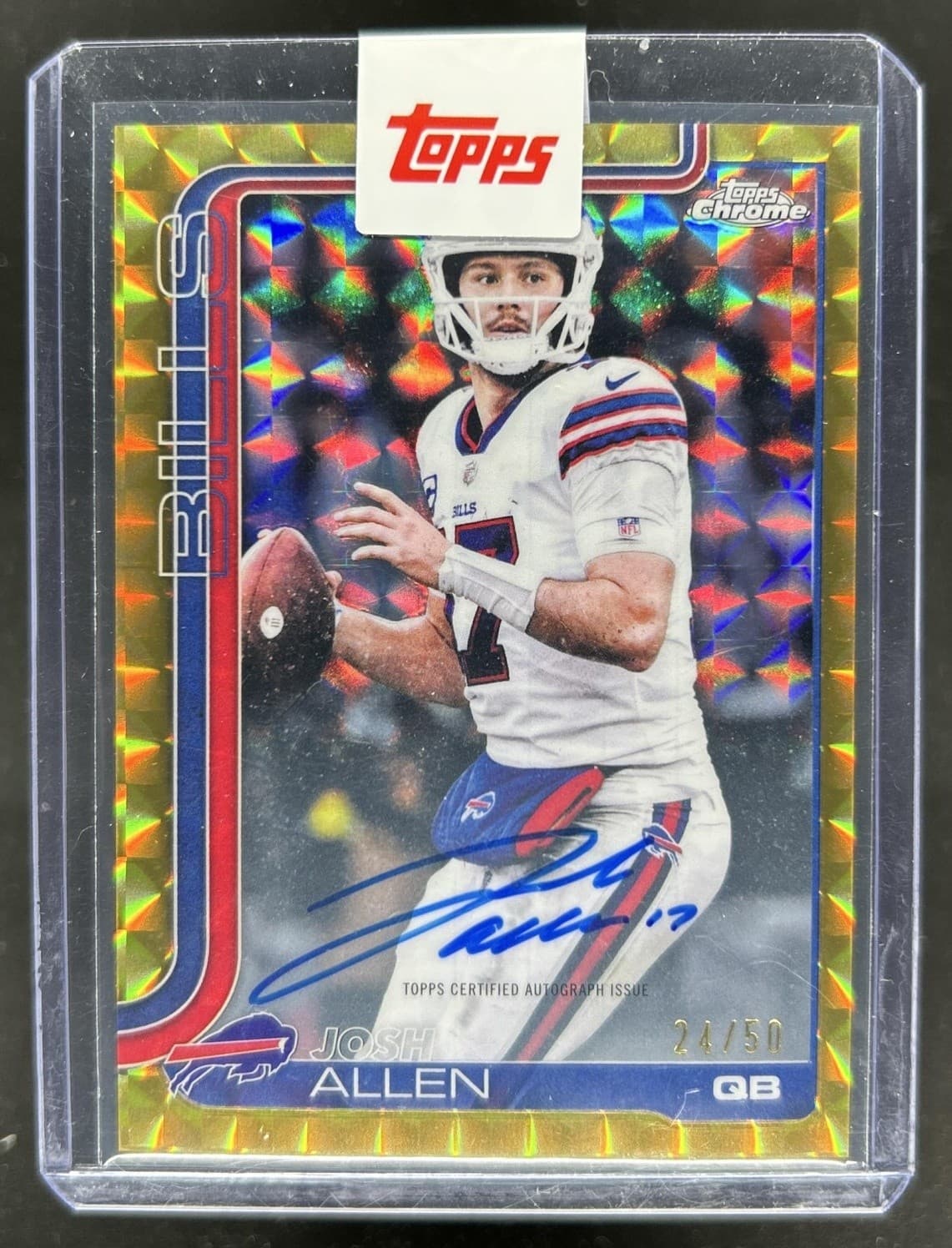 2025 Topps Chrome Josh Allen Auto Autograph Gold Geometric Refractor #/50 Bills