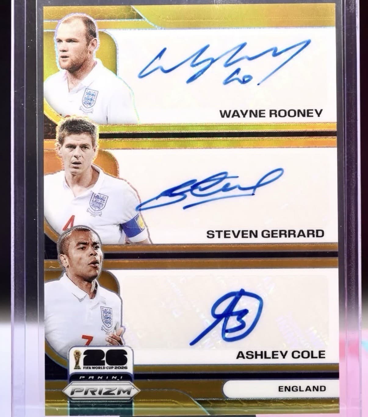 2026 Prizm FIFA World Cup England Rooney/Gerrard/Cole Case Hit Triple Auto /3