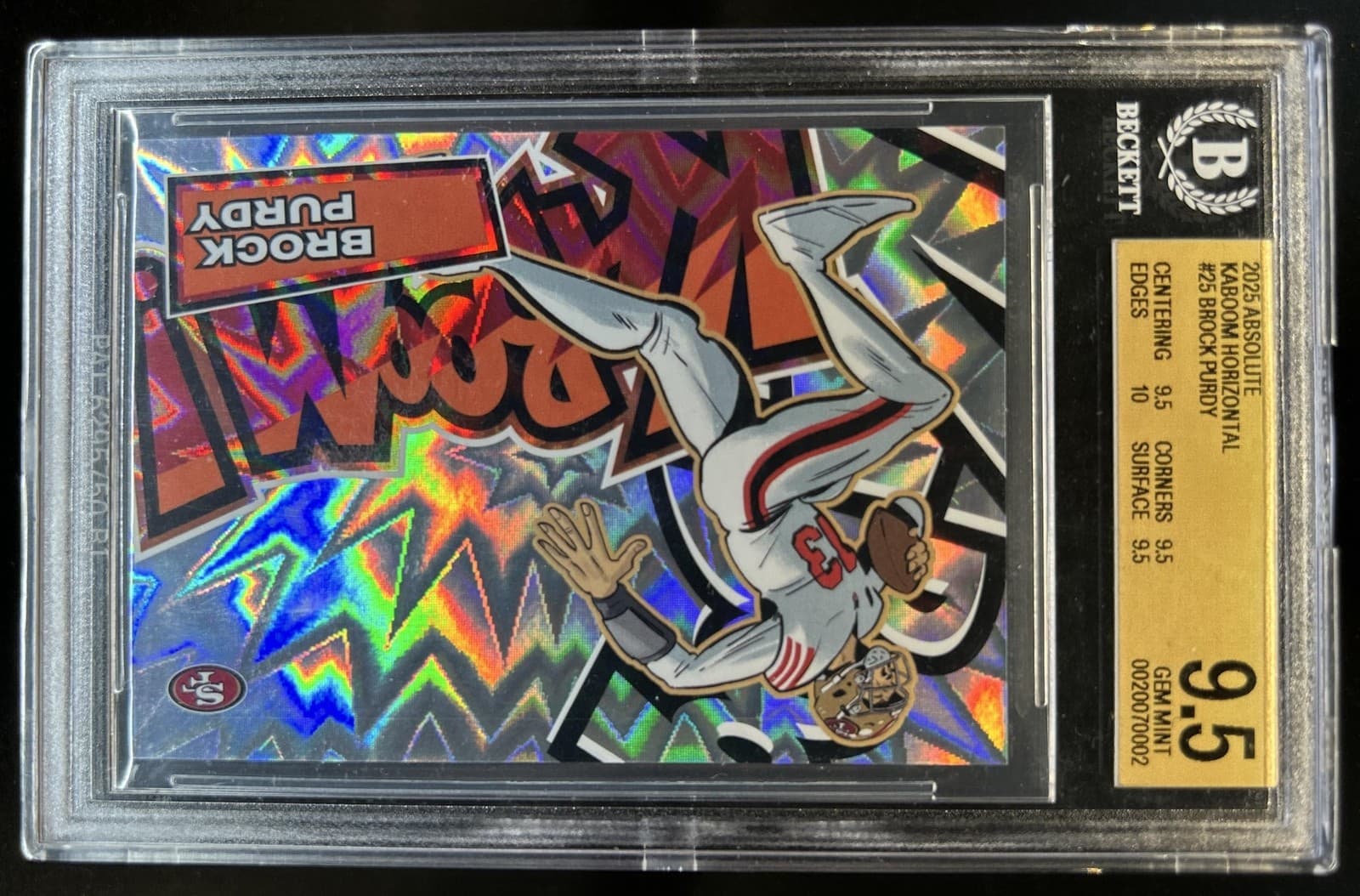 2025 Panini Absolute Brock Purdy Kaboom - Horizontal #25 49ers BGS 9.5 GEM MINT