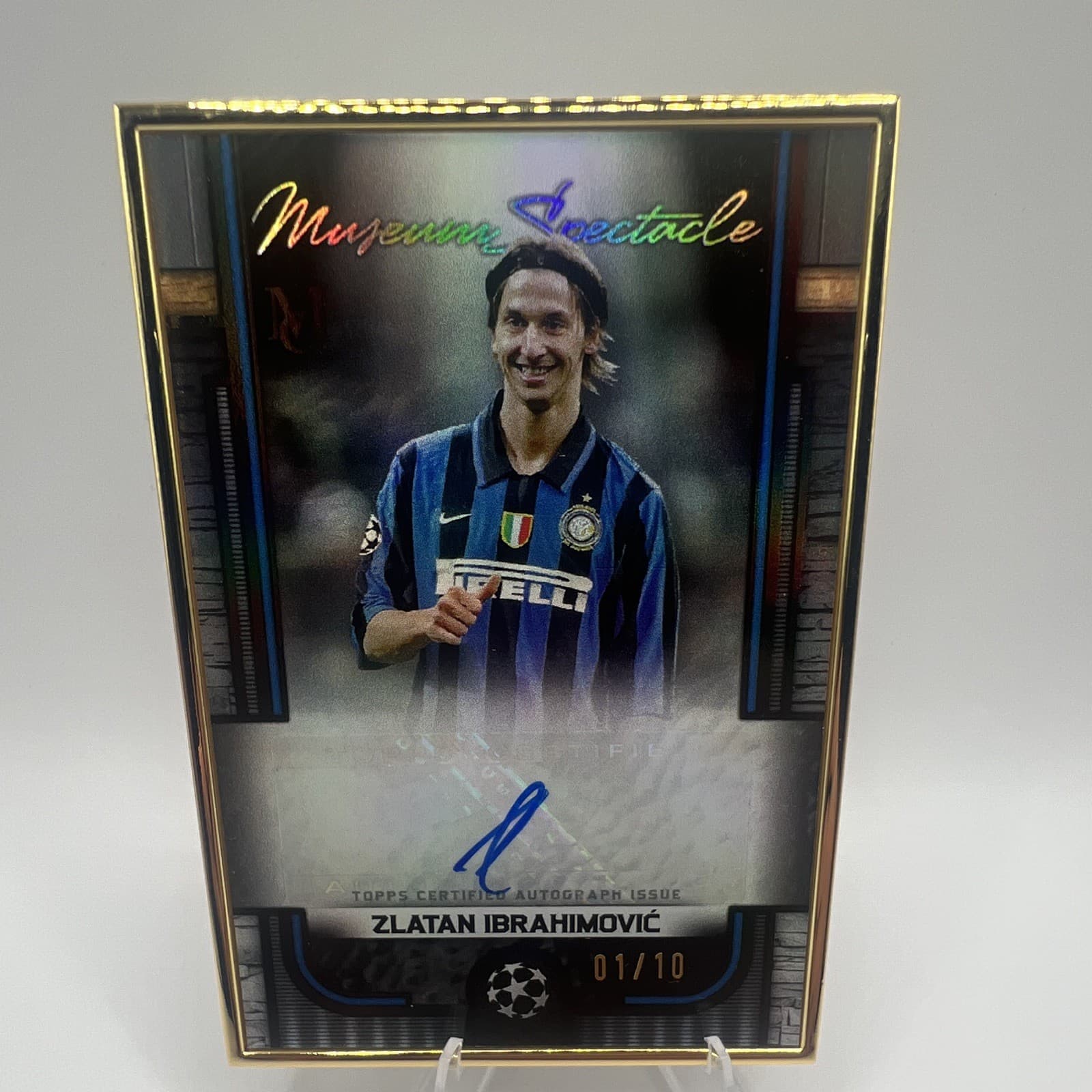 Topps Museum Spectacle Framed Auto Zlatan Ibrahimovic Inter Milan /10 UCL