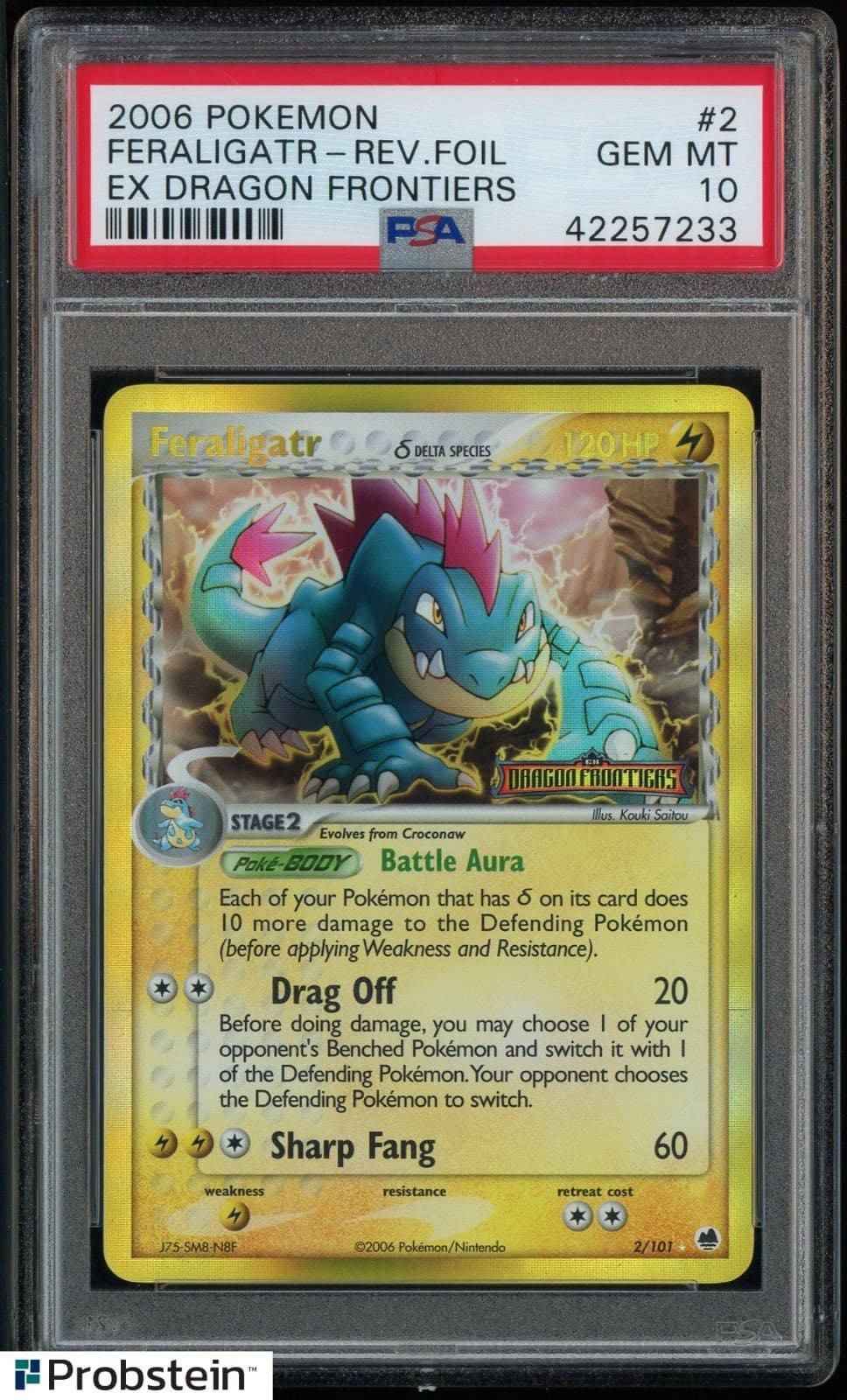 2006 Pokemon Ex Dragon Frontiers #2 Feraligatr Reverse Holo Foil PSA 10 POP 23