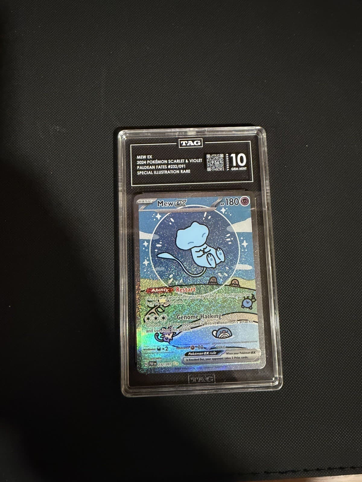 2024 Pokemon SV Paldean Fates 232/091 "Bubble" Mew EX SIR TAG 10 (956)- Top 5%