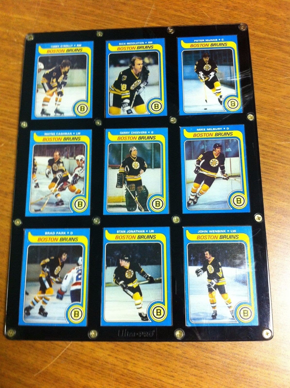 Topps Hockey 1979-80 Boston Bruins Lot of 9 Cards in Screw Down Holder Man Cave