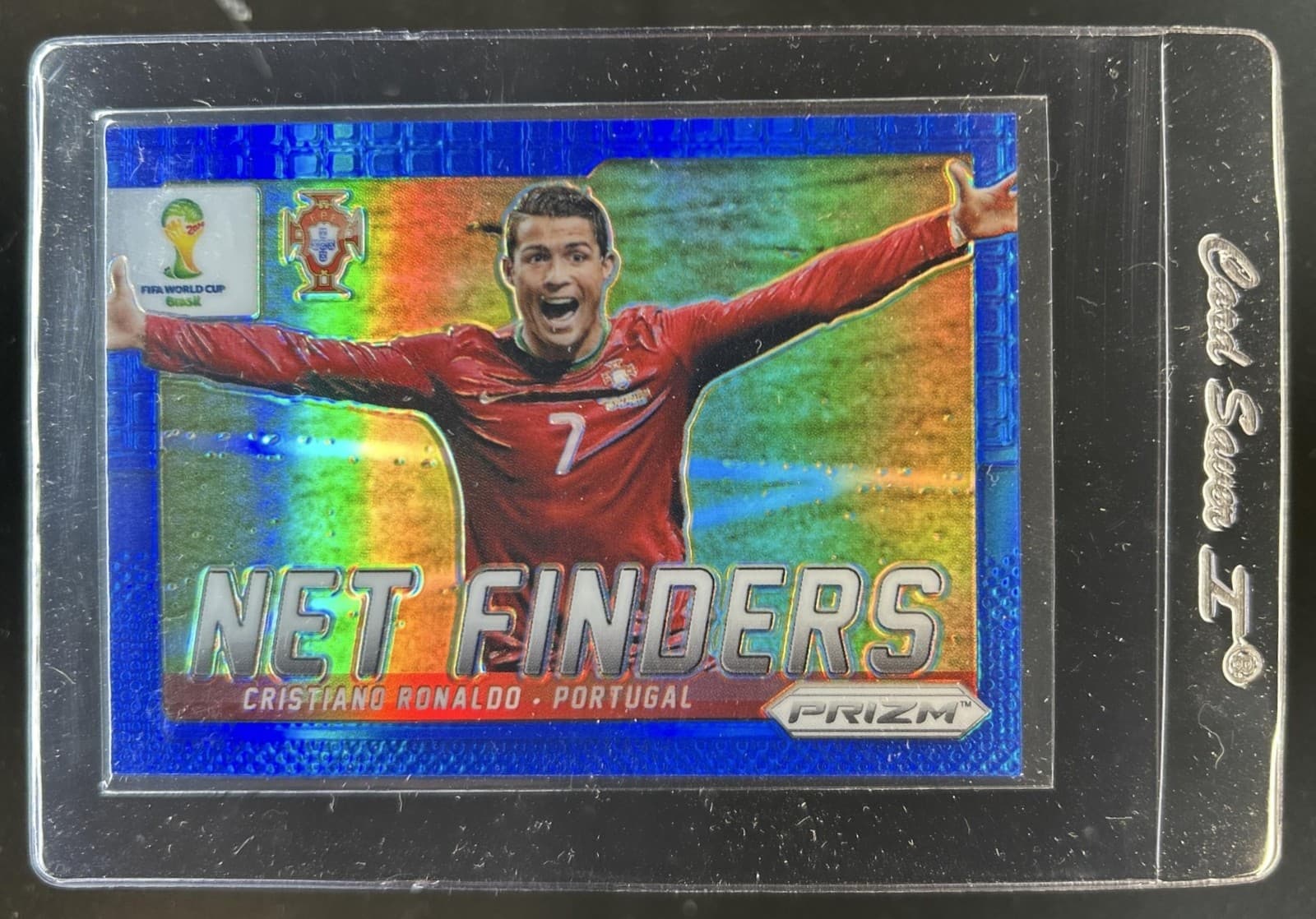 2014 Prizm FIFA World Cup Brazil Cristiano Ronaldo Net Finders Prizm Blue #/199