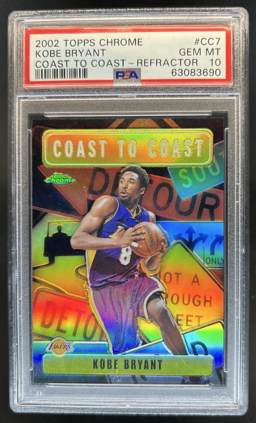 2002-03 Topps Chrome Kobe Bryant Coast to Refractor #CC7 Lakers PSA 10 GEM MINT