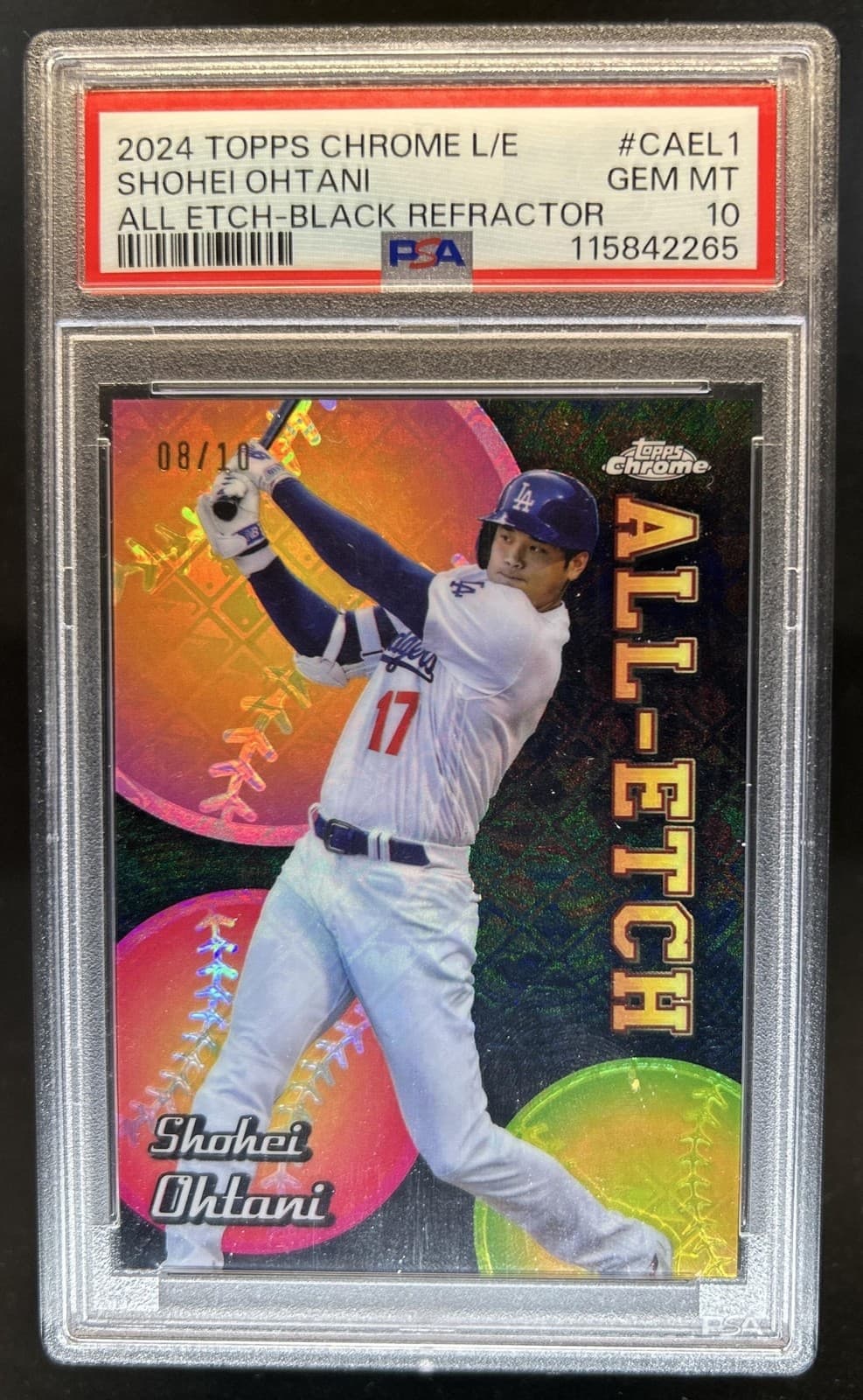 2024 Topps Chrome Logofractor Shohei Ohtani All Etch Black Refractor #/10 PSA 10