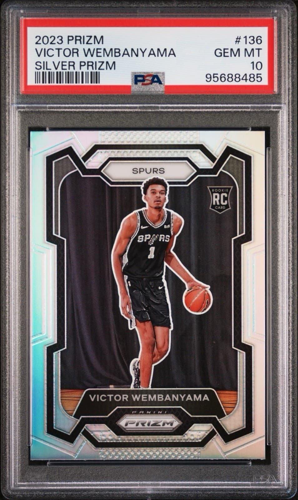 Victor Wembanyama #136 Silver Prizm RC PSA 10 Spurs