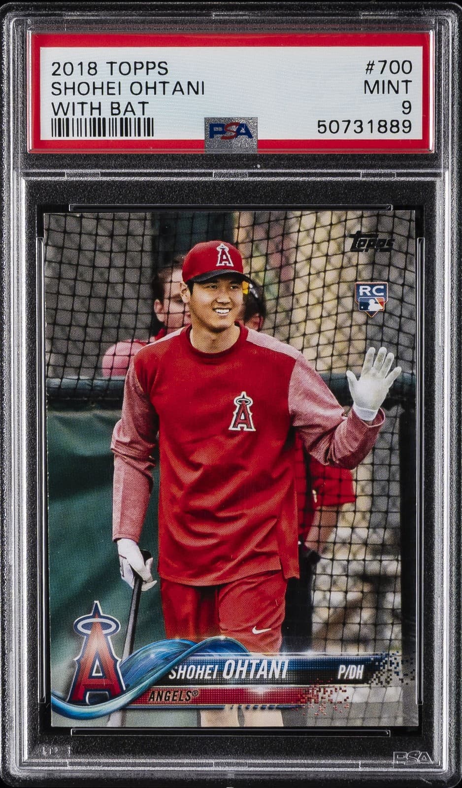 2018 TOPPS WITH BAT #700 SHOHEI OHTANI ROOKIE RC PSA 9