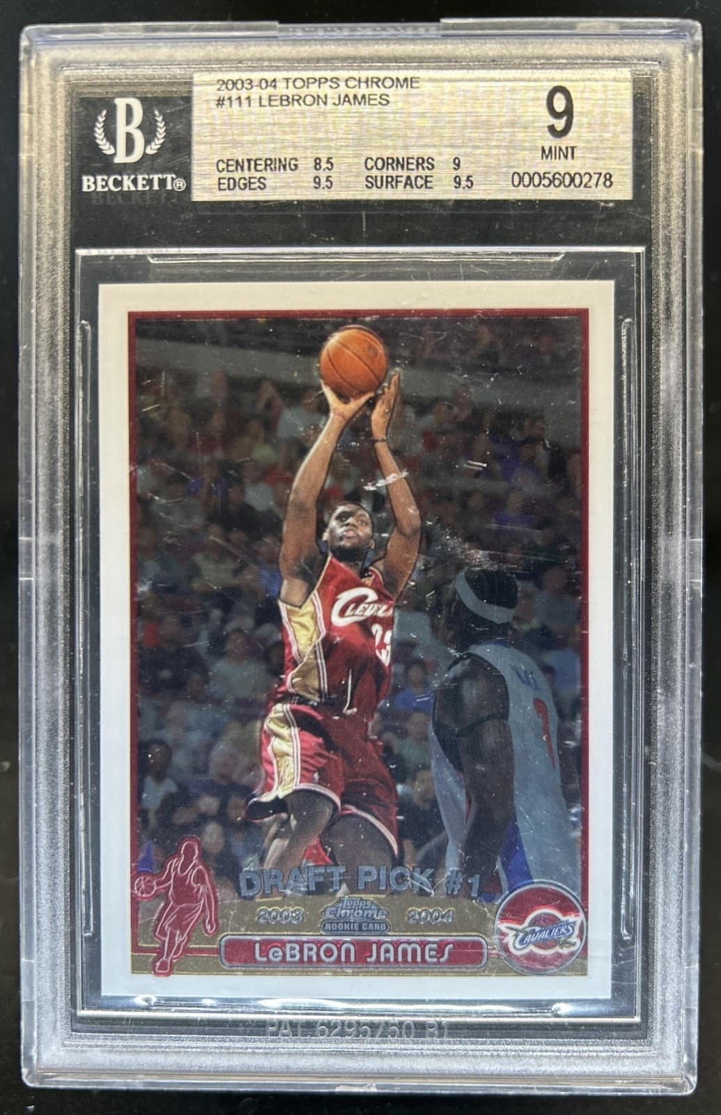 2003-04 Topps Chrome Lebron James Rookie RC #111 Cavaliers BGS 9