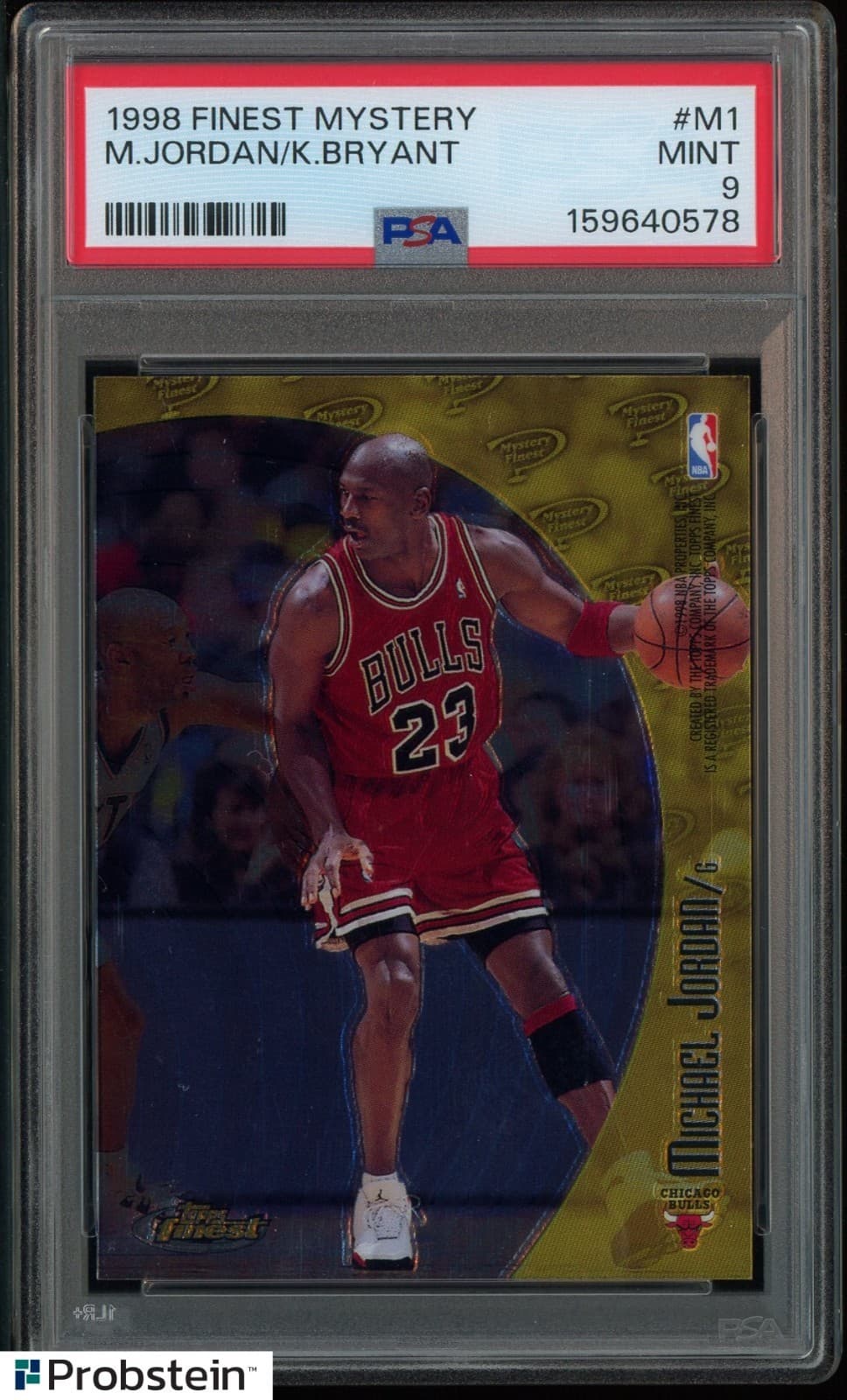 1998-99 Topps Finest Mystery #M1 Michael Jordan Kobe Bryant HOF PSA 9 MINT