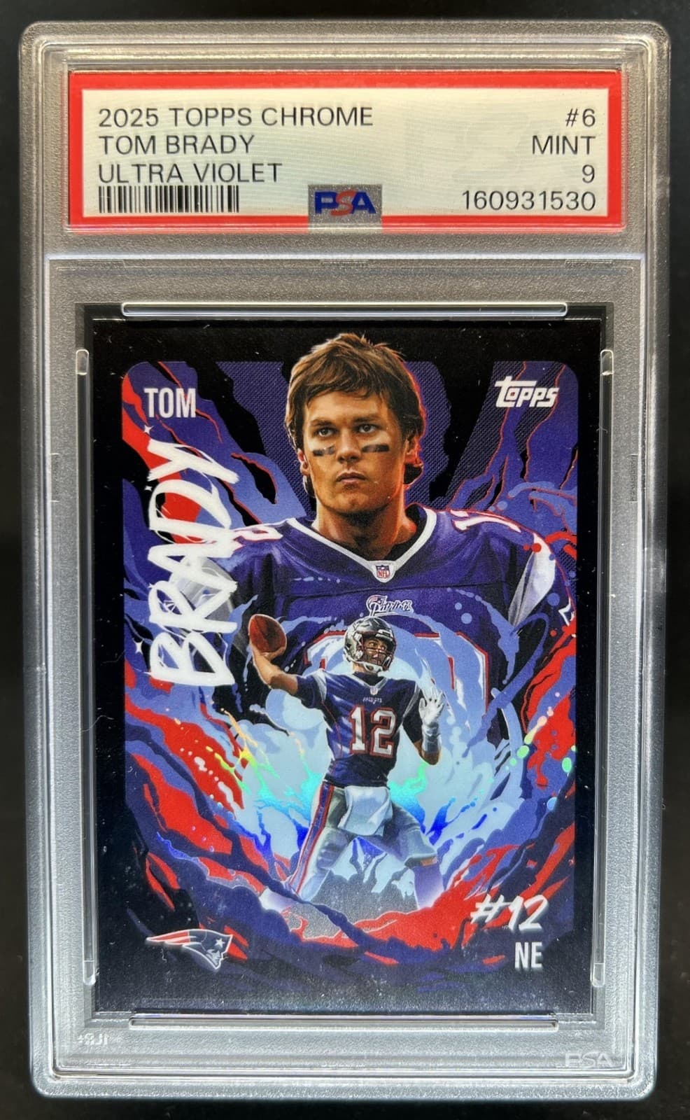 2025 Topps Chrome Tom Brady Ultra Violet Refractor SSP #UV-6 Patriots PSA 9