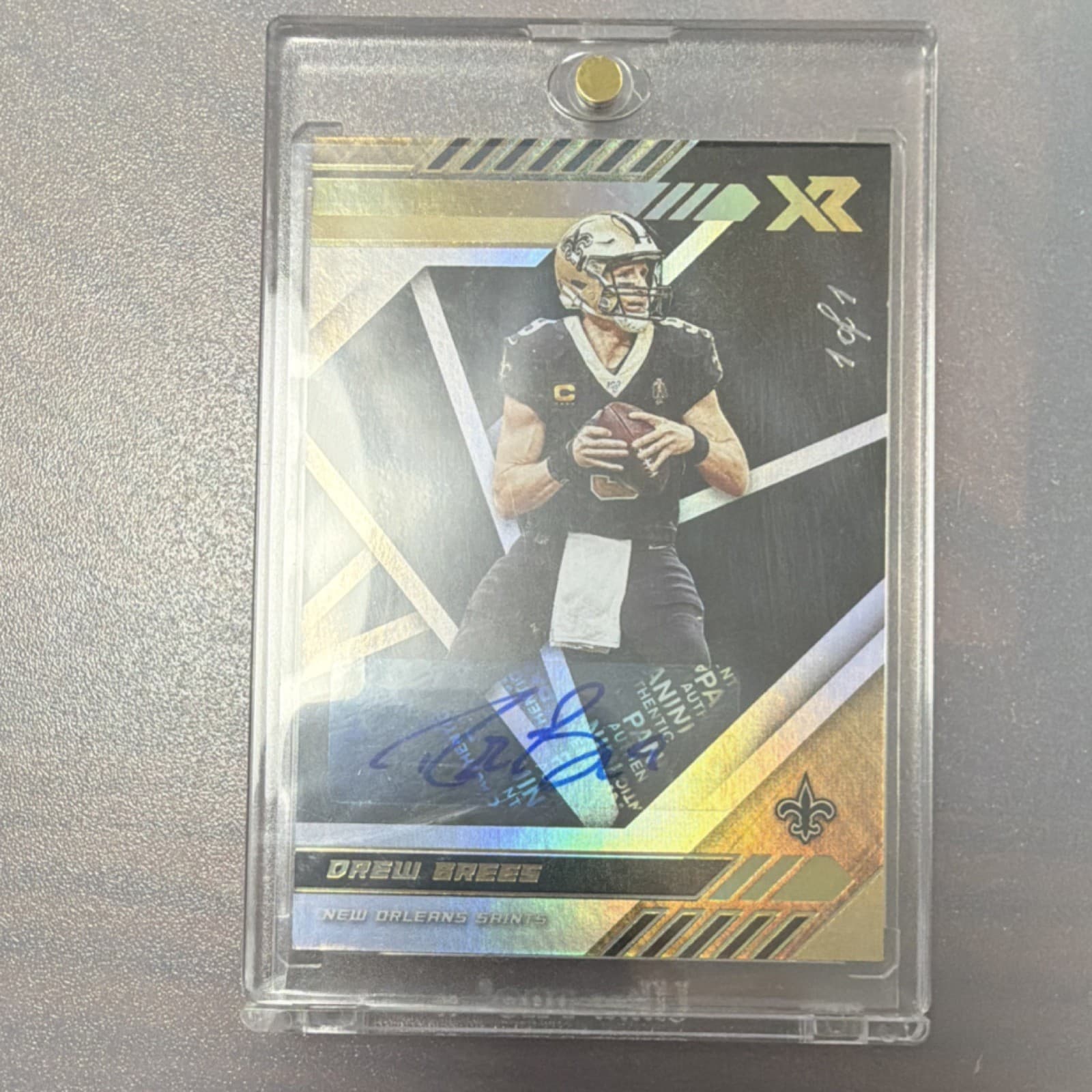 2020 Panini XR Drew Brees Autographed 1/1 New Orleans Saints #34 Football