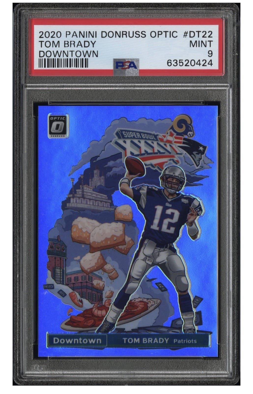 2020 Panini Donruss Optic Downtown Tom Brady DT-22 Patriots PSA 9