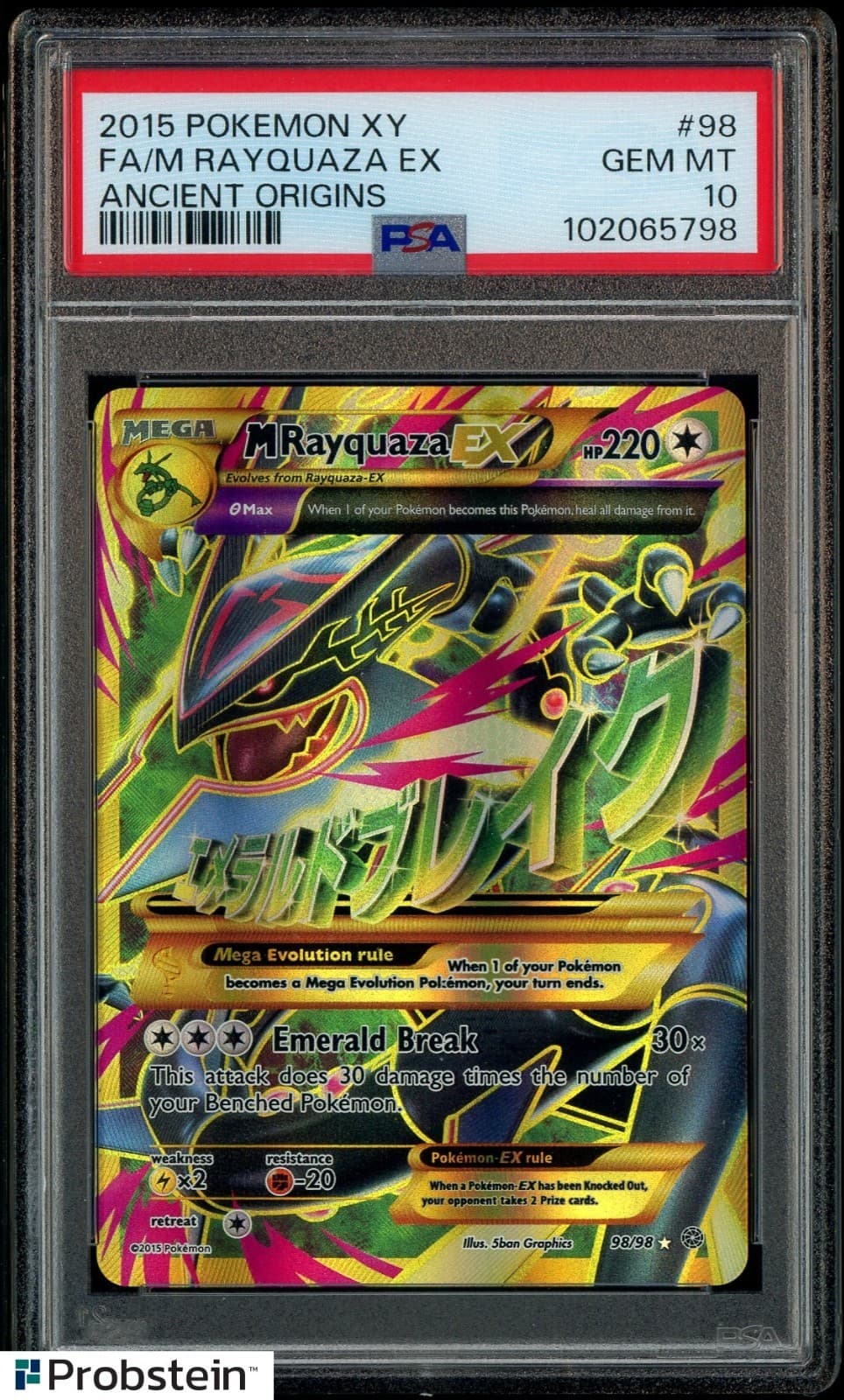 2015 Pokemon XY Ancient Origins Full Art M Rayquaza EX #98 PSA 10 GEM MINT