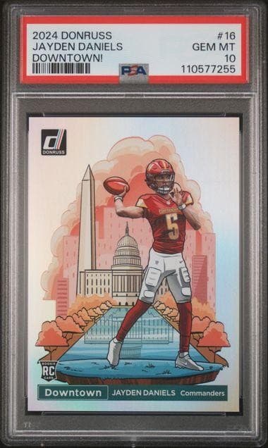 2024 Panini Donruss Jayden Daniels Rookie Downtown #16 PSA 10
