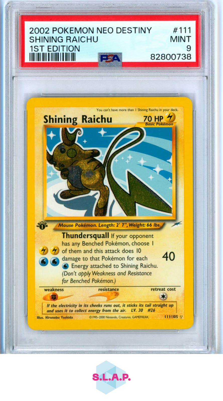 SHINING RAICHU 1ST EDITION POKEMON NEO DESTINY 2002 111 PSA 9