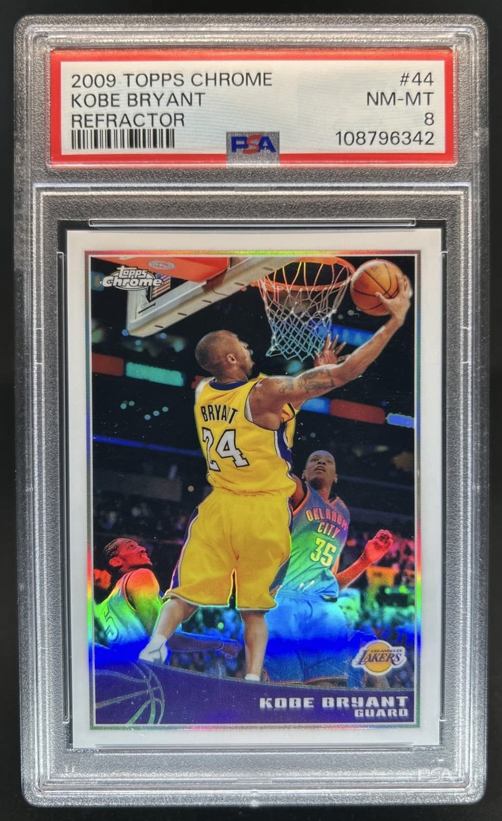 2009-10 Topps Kobe Bryant Chrome Refractor #/500 Lakers PSA 8