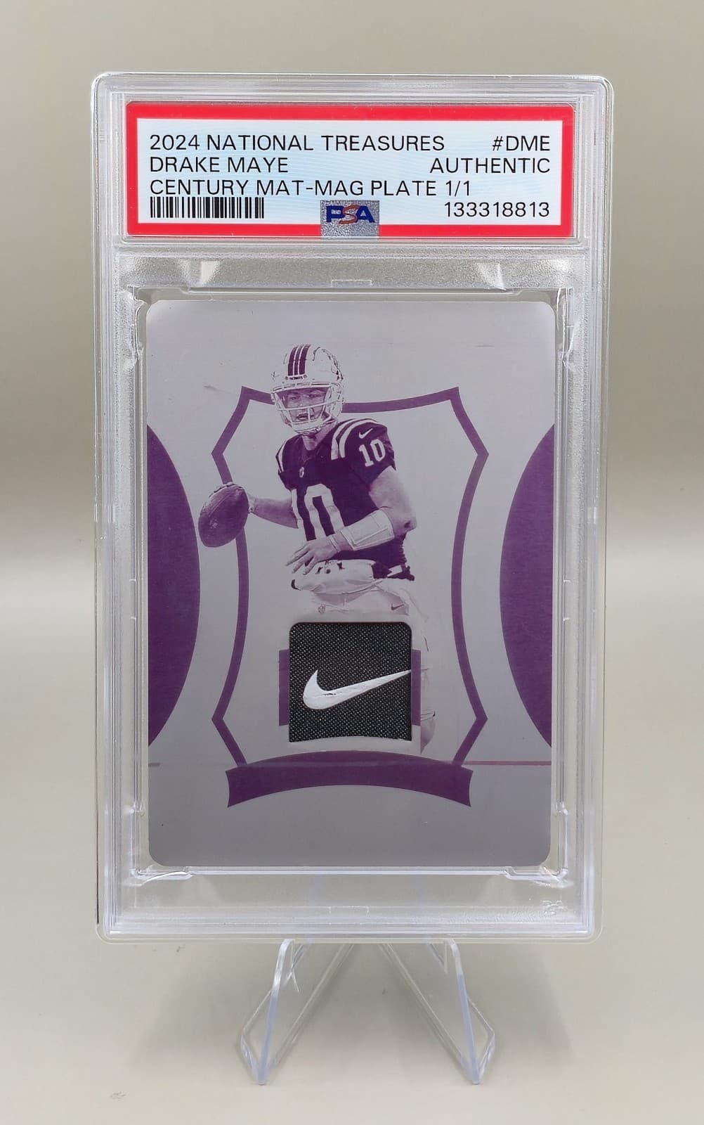 2024 National Treasures Drake Maye Nike Jersey Printing Plate 1/1 Pats Rookie 🔥