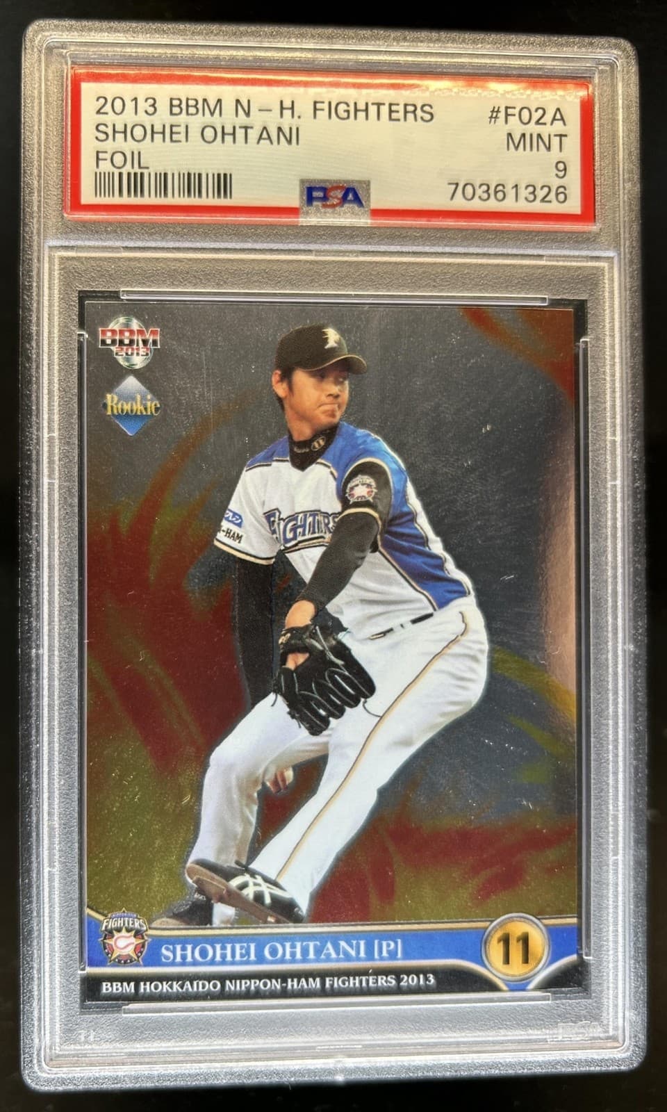 2013 BBM Hokkaido Nippon-Ham Fighters Shohei Ohtani Foil #F02a PSA 9