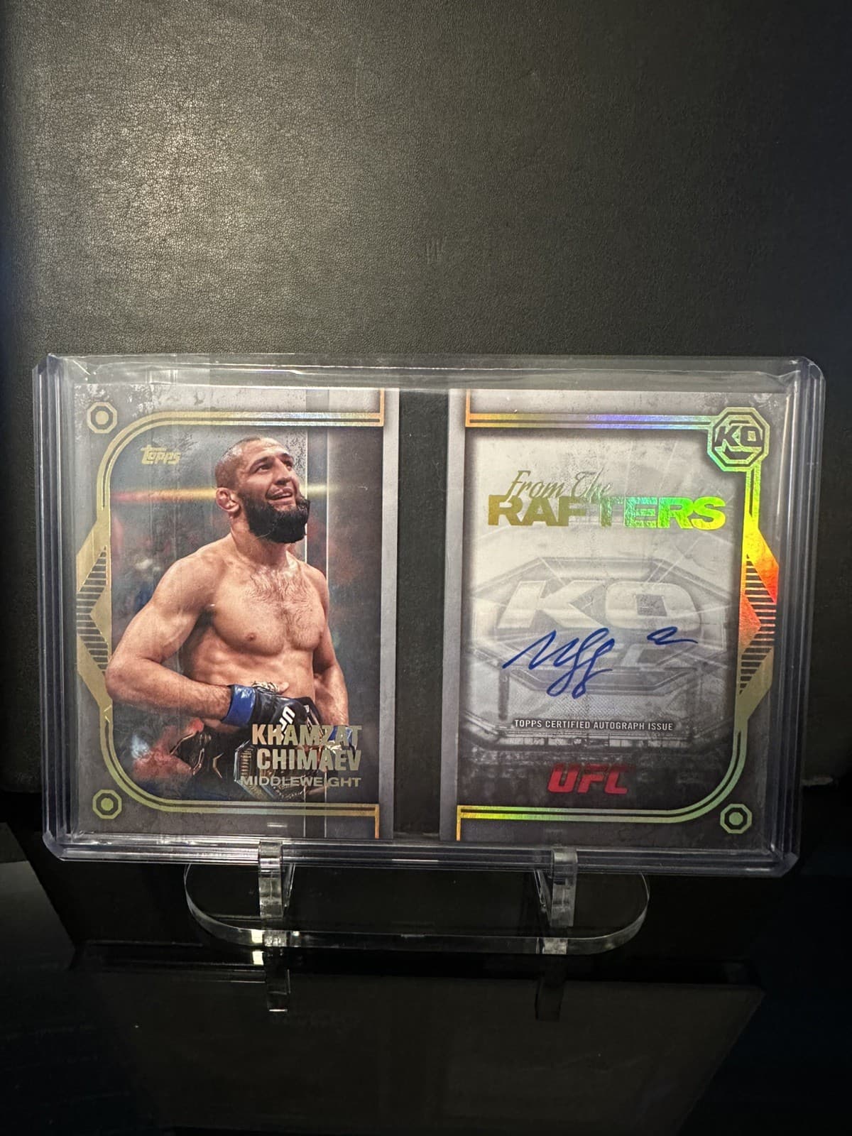 2026 Topps UFC Knockout Khamzat Chimaev From The Rafters Booklet Auto 5/10