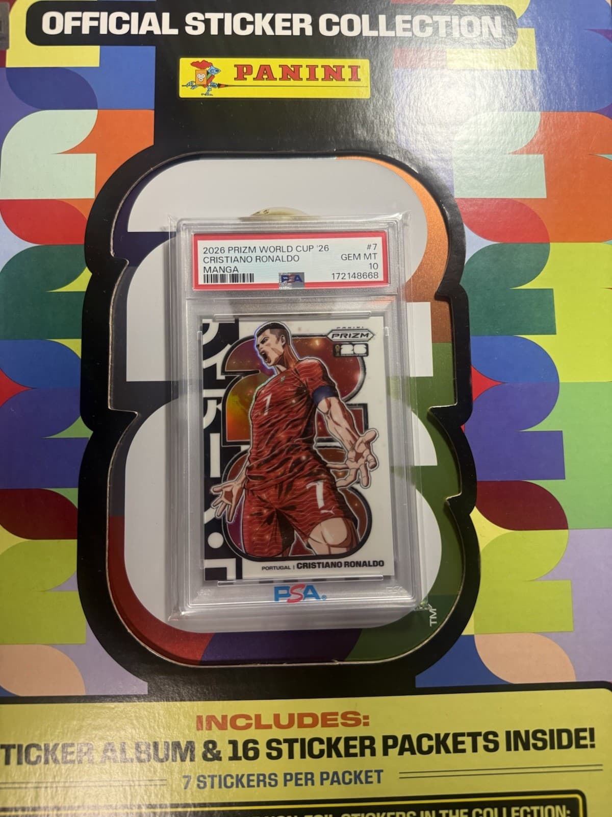 Panini 2026 Prizm World Cup '26 Manga Insert Cristiano Ronaldo #7 PSA 10