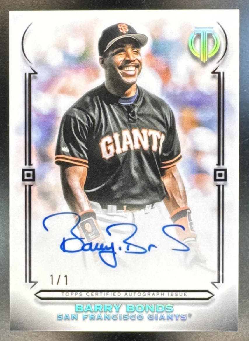 2026 Topps Tribute Barry Bonds Achievement Award Continuity Auto Black 1/1