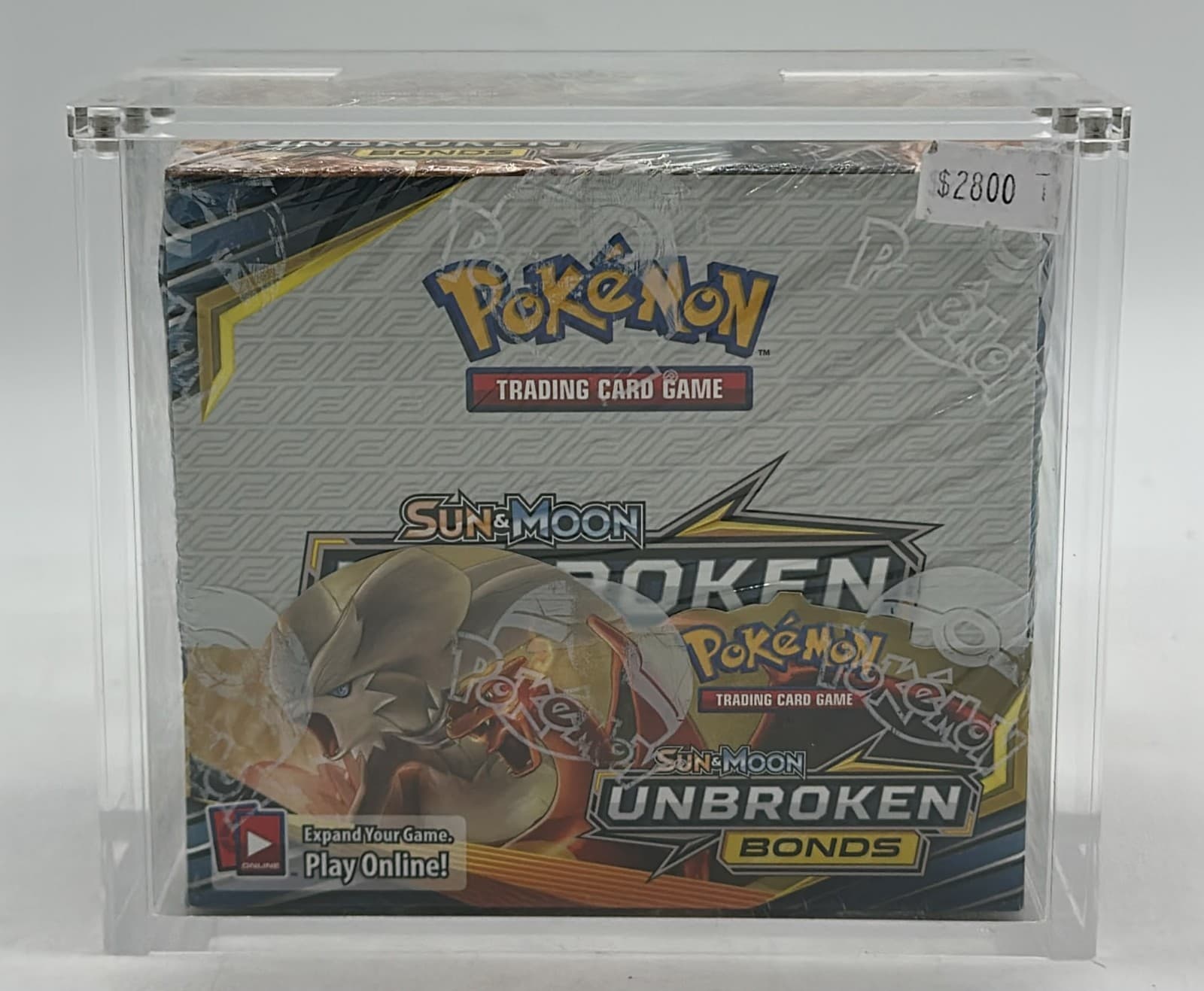 Pokemon TCG Sun & Moon Unbroken Bonds Booster Box SEALED With Acrylic Case