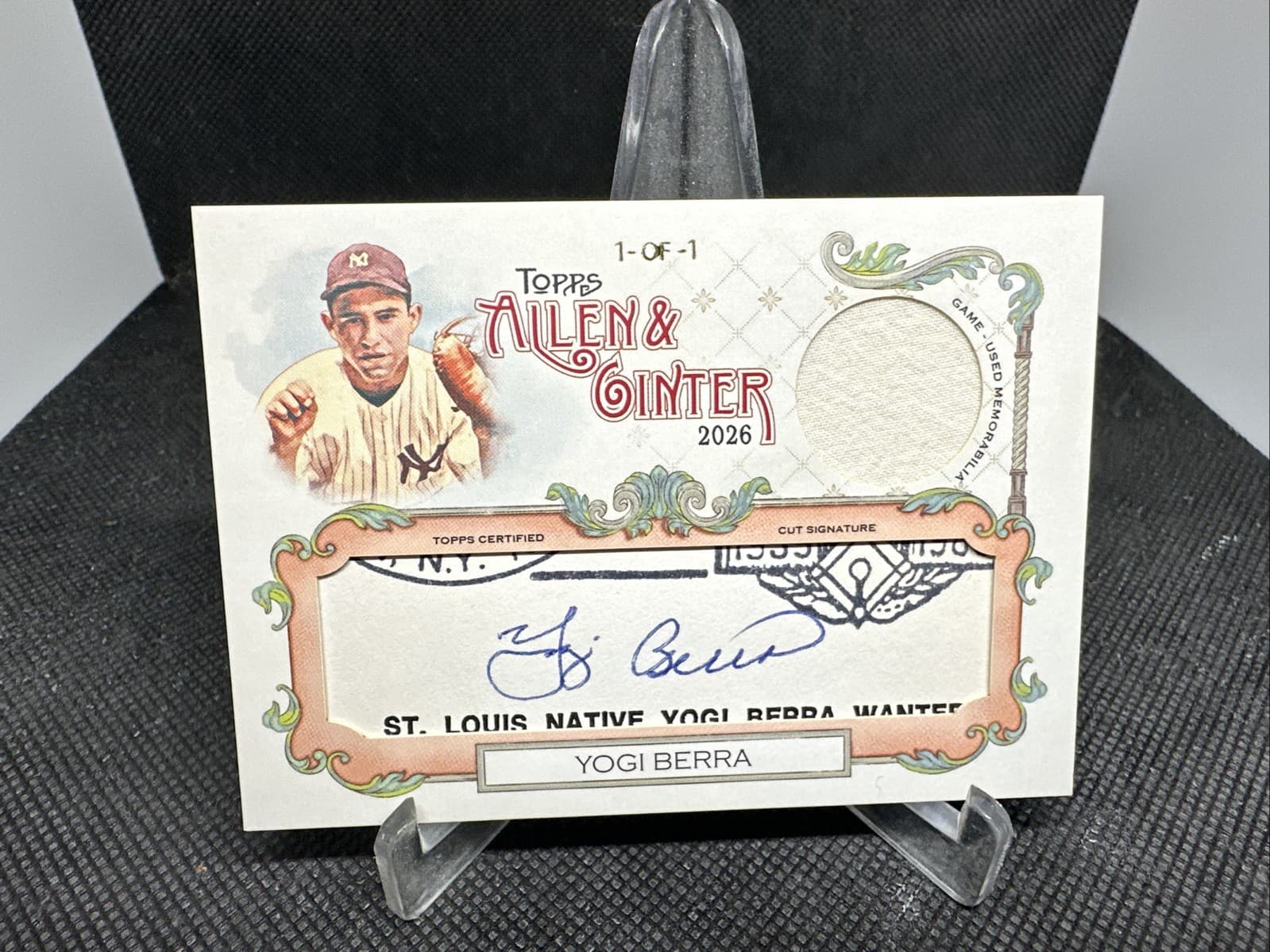 2026 Topps Allen & Ginter Yogi Berra Cut Signature Relic Card 1/1