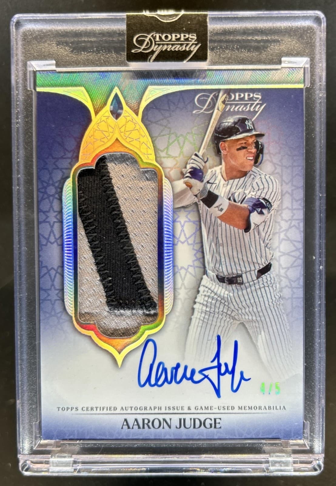 2025 Topps Dynasty Aaron Judge Patch Auto Autograph B Design Silver #/5 Yankees