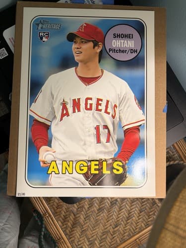 Shohei Ohtani 2018 Topps Heritage 10x14 RC 83/99….Hand Numbered
