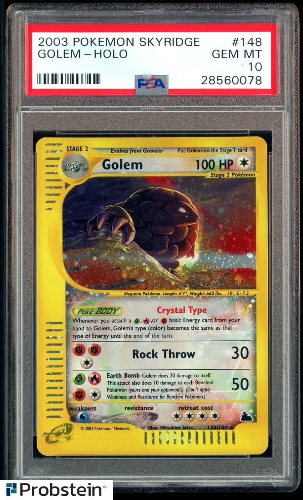 2003 Pokemon Skyridge #148 Golem Holo PSA 10 GEM MINT