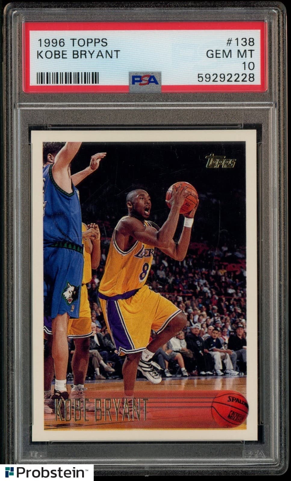 1996-97 Topps #138 Kobe Bryant Lakers RC Rookie HOF PSA 10 GEM MINT
