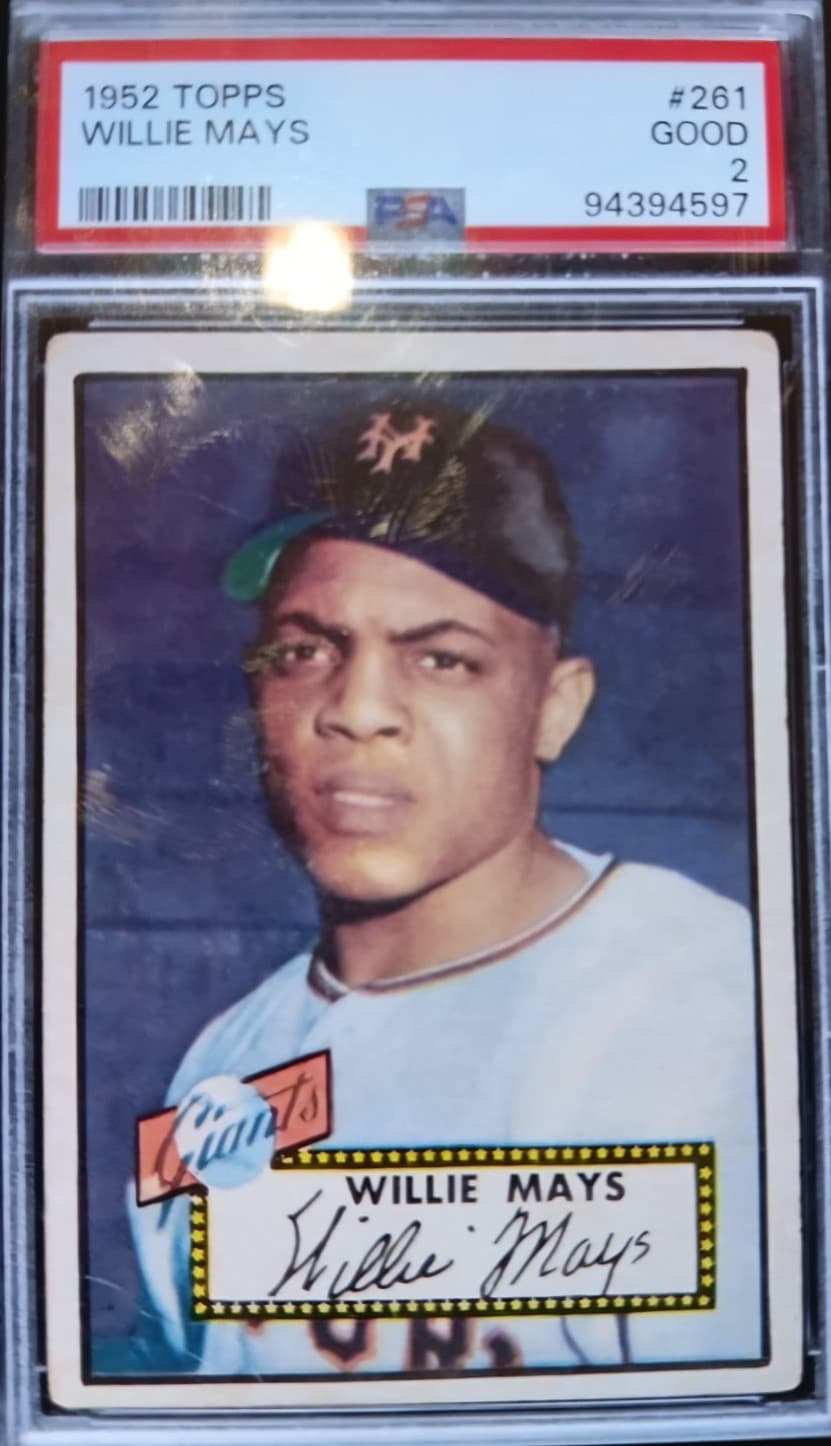 1952 WILLIE MAYS Topps Rookie Card #261 PSA 2 vintage HOF Baseball Card