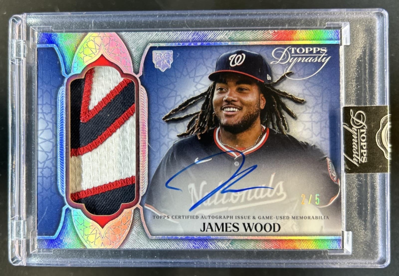 2025 Topps Dynasty James Wood Patch Auto RC Silver Rookie #/5 Nationals