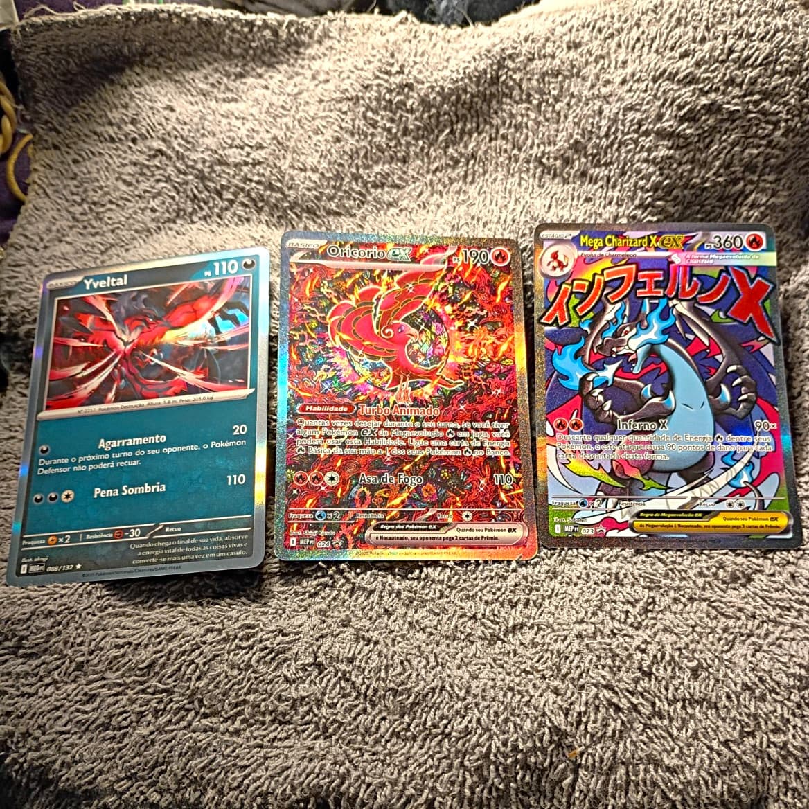 Nintendo Pokemon TCG 3-Card Lot Portuguese Holo/Foil EX Mega Charizard