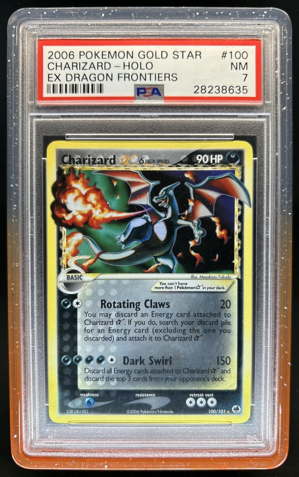 2006 Pokemon EX Dragon Frontiers Charizard Holo #100/101 PSA 7