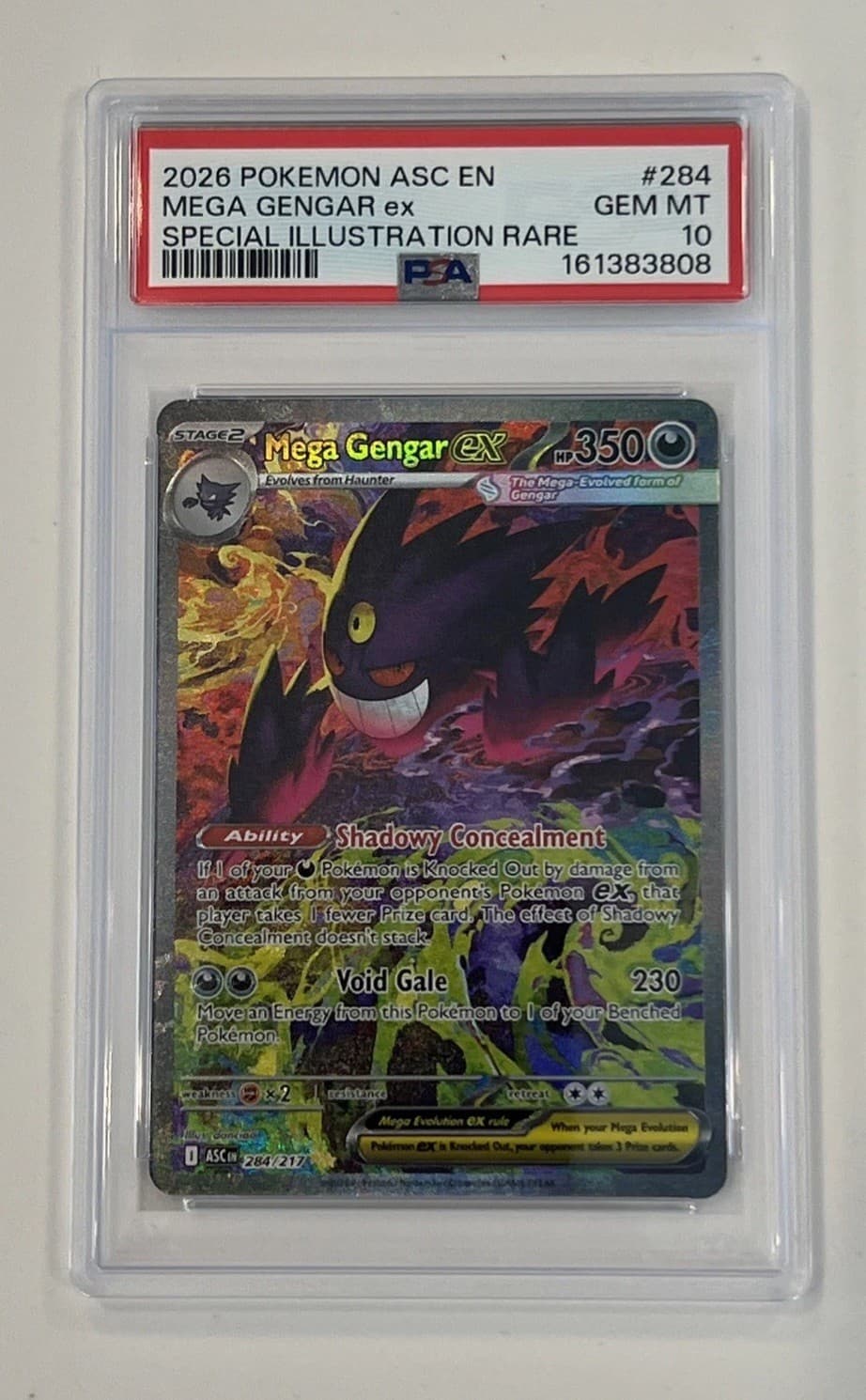 Pokemon 2026 Mega Gengar ex 284/217 SIR Ascended Heroes GEM MINT PSA 10